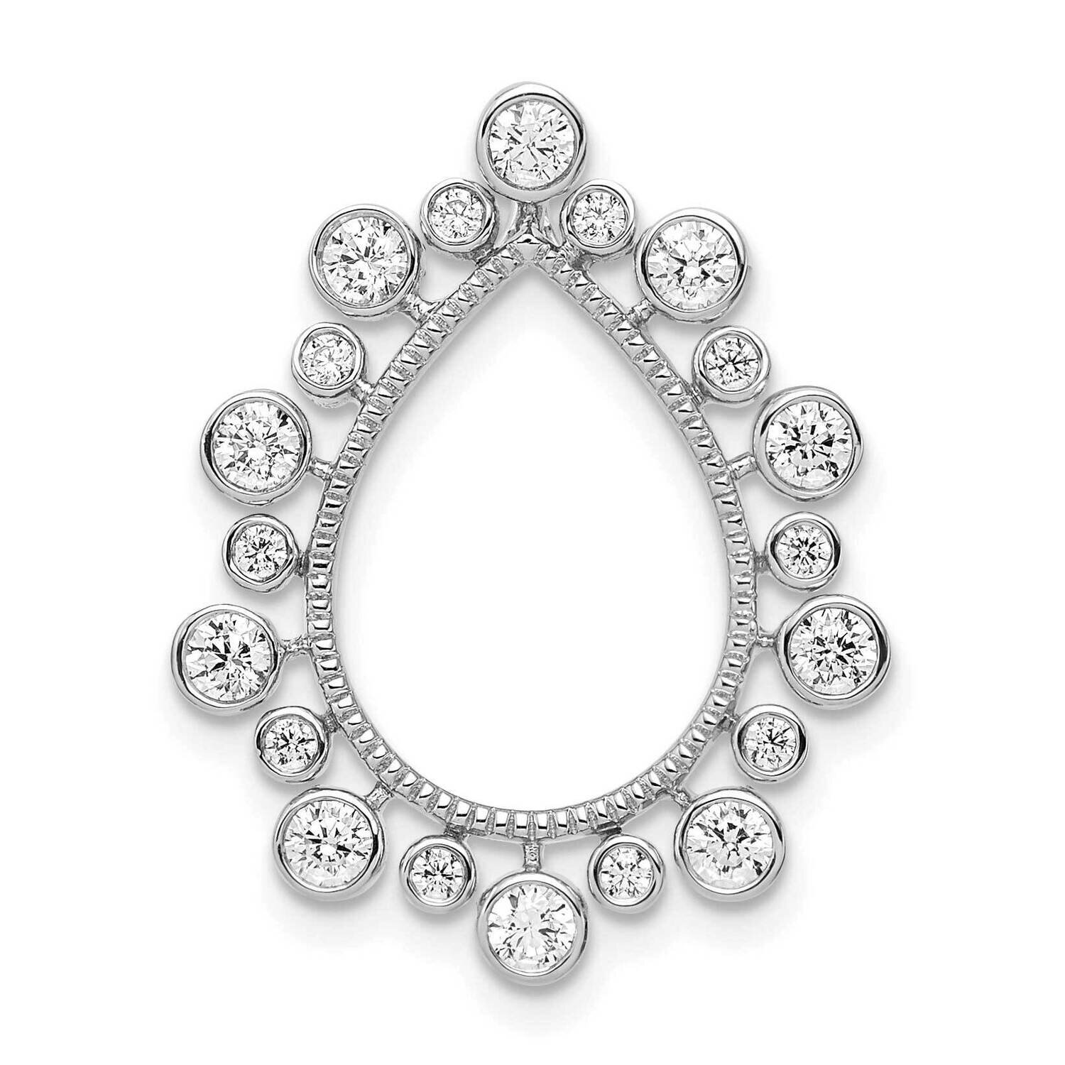 Si1/Si2, G H I, Fancy Teardrop Chain Slide 14k White Gold Lab Grown Diamond PM7921-062-WLG, MPN: PM…