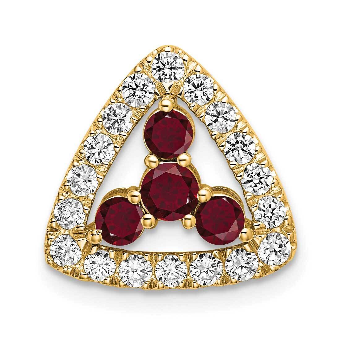 Si1/Si2, G H I, Lab Crtd Ruby Triangle Pendant 14k Gold Lab Grown Diamond PM7932-CRU-045-YLG, MPN: …