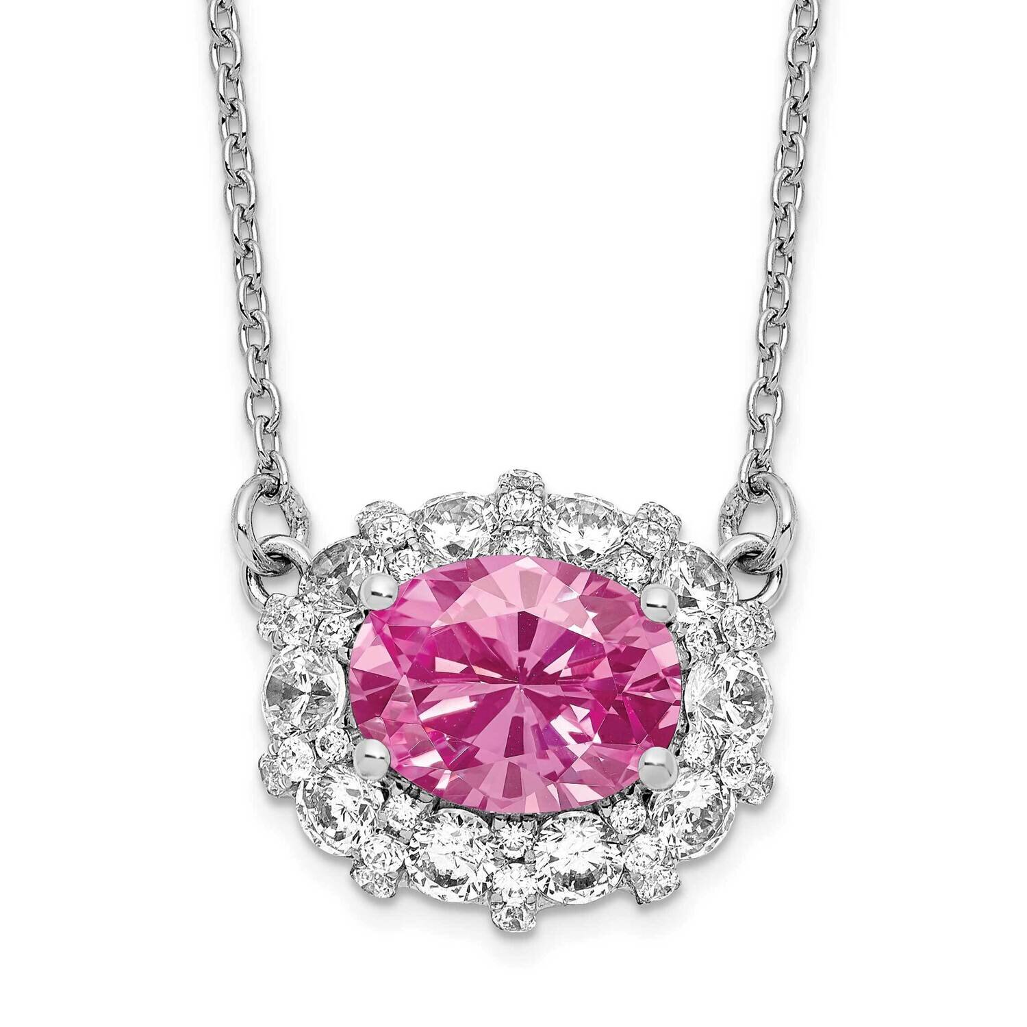 Si1/Si2, G H I, Lab Crtd Pnk Sapphire Necklace 14k White Gold Lab Grown Diamond PM7973-CPS-100-WLG,…