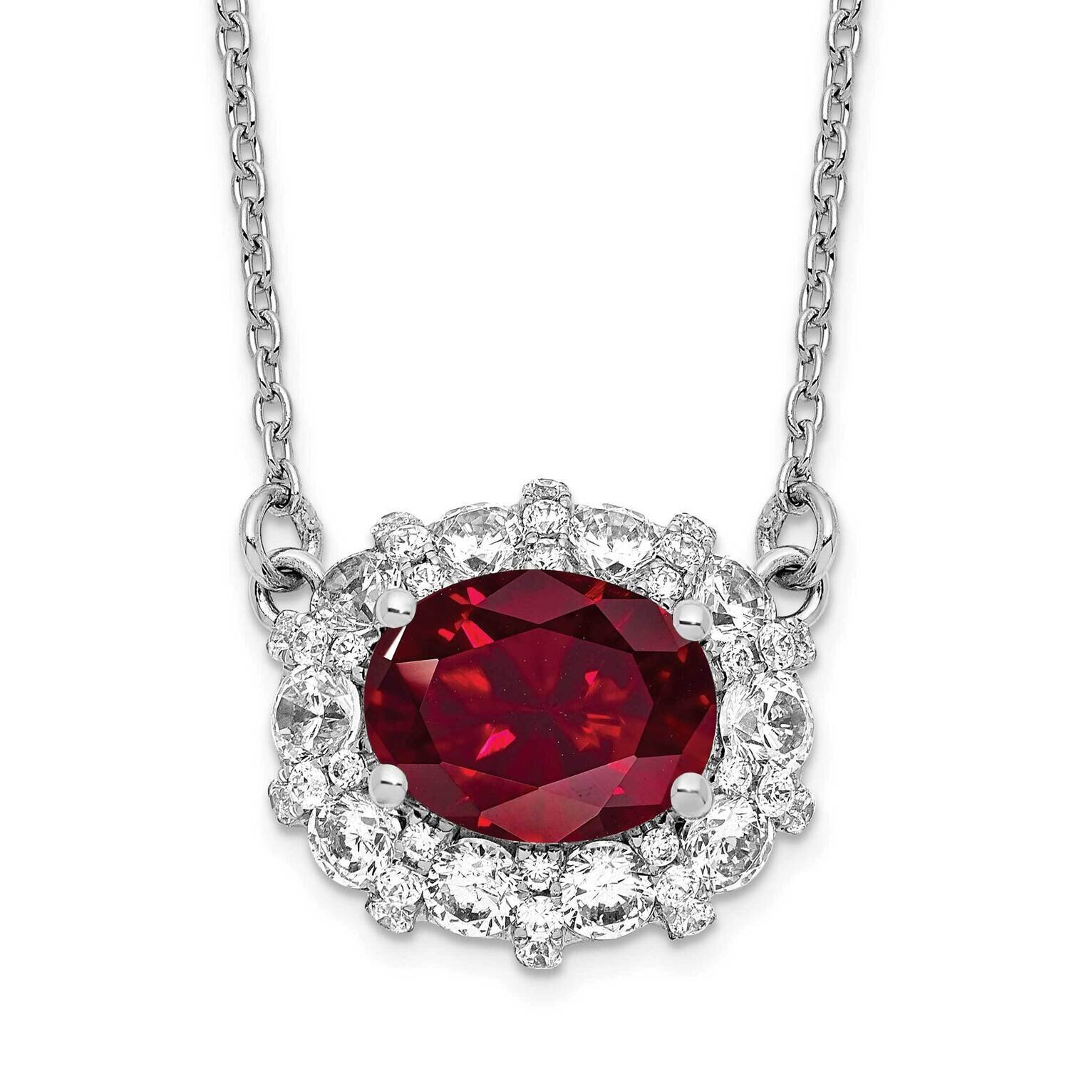 Si1/Si2, G H I, Lab Created Ruby Necklace 14k White Gold Lab Grown Diamond PM7973-CRU-100-WLG, MPN:…