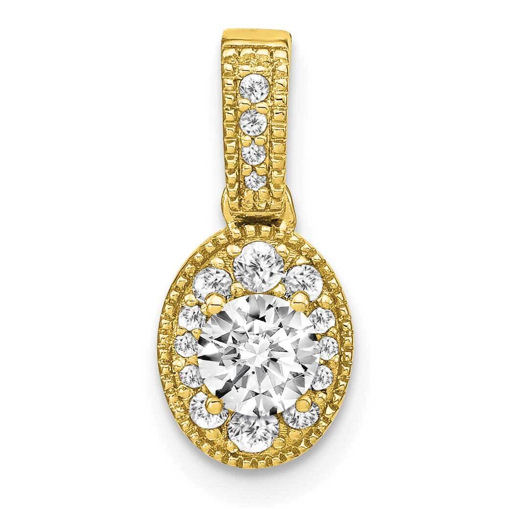 Si1/Si2, G H I, Complete Oval Vintage Pendant 14k Gold Lab Grown Diamond PM7979-050-YLG