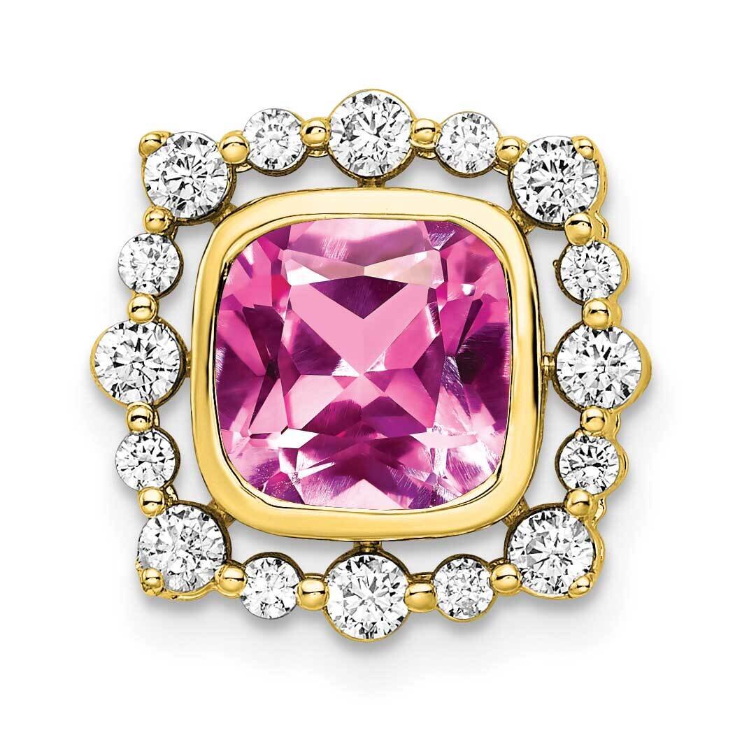 Si1/Si2, G H I, Lab Crtd Pnk Sapph Square Pendant 14k Gold Lab Grown Diamond PM7986-CPS-051-YLG, MP…