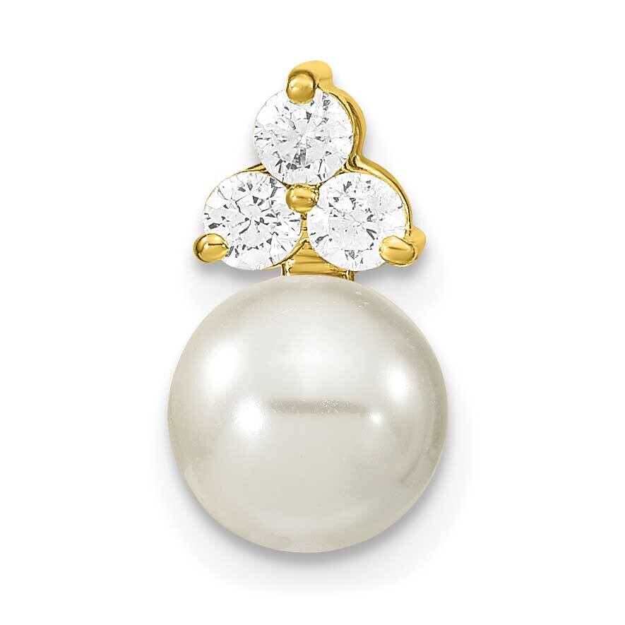 Si1/Si2, G H I, Fancy Cultured Freshwater Pearl Chain Slide 14k White Gold Lab Grown Diamond PM7997…