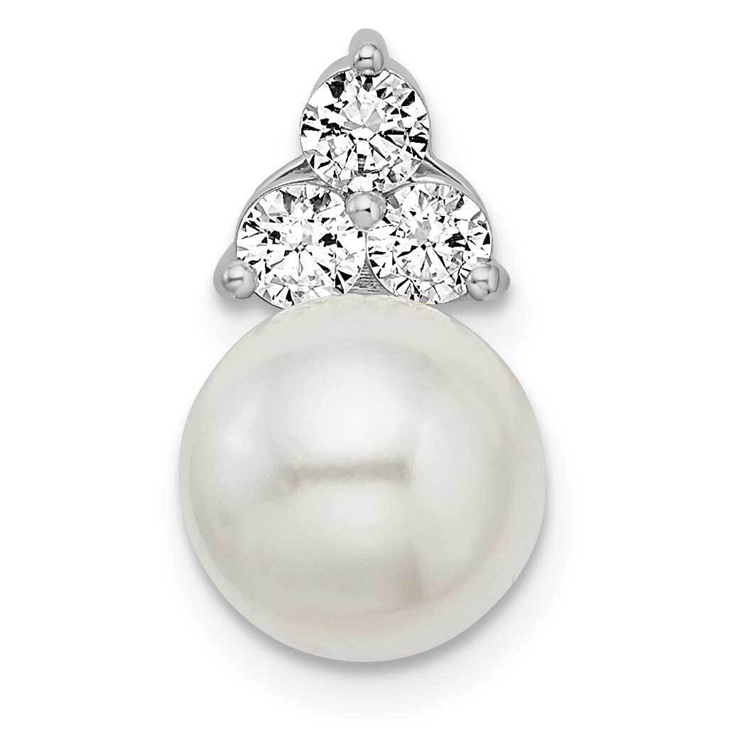 Si1/Si2, G H I, Fancy Cultured Freshwater Pearl Chain Slide 14k White Gold Lab Grown Diamond PM7997…