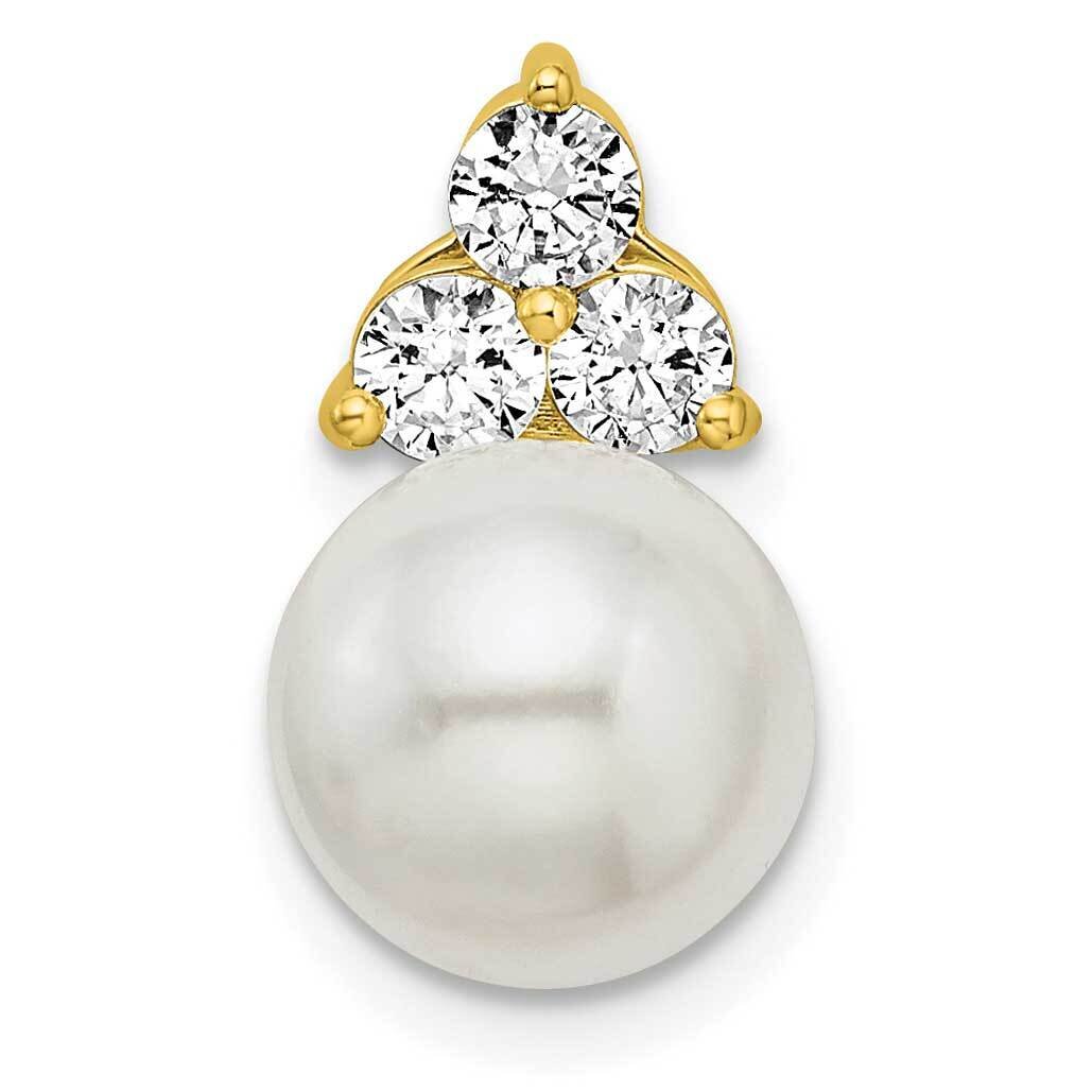 Si1/Si2, G H I, Fancy Cultured Freshwater Pearl Chain Slide 14k Gold Lab Grown Diamond PM7997-038-Y…