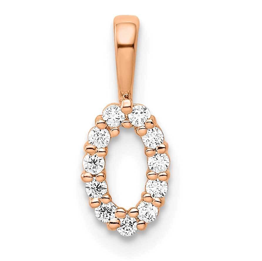 Diamond Number 0 Pendant 14k Rose Gold PM8369-0-011-RA, MPN: PM8369-0-011-RA, 196904069554