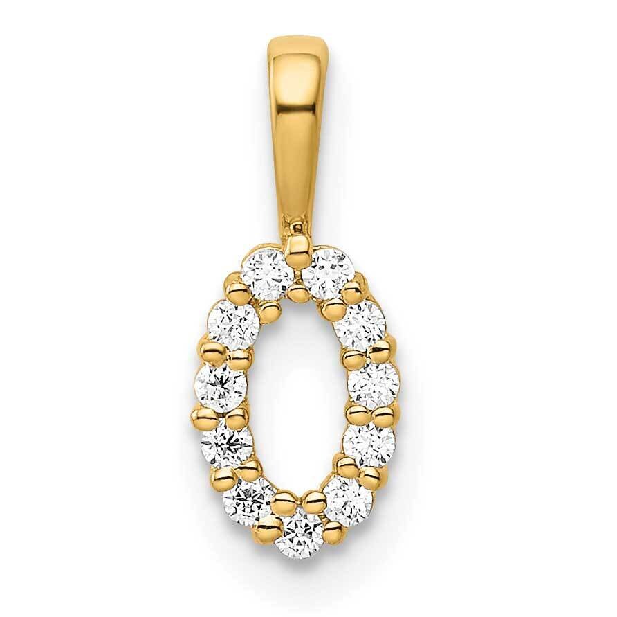 Diamond Number 0 Pendant 14k Gold PM8369-0-011-YA, MPN: PM8369-0-011-YA, 196904071328