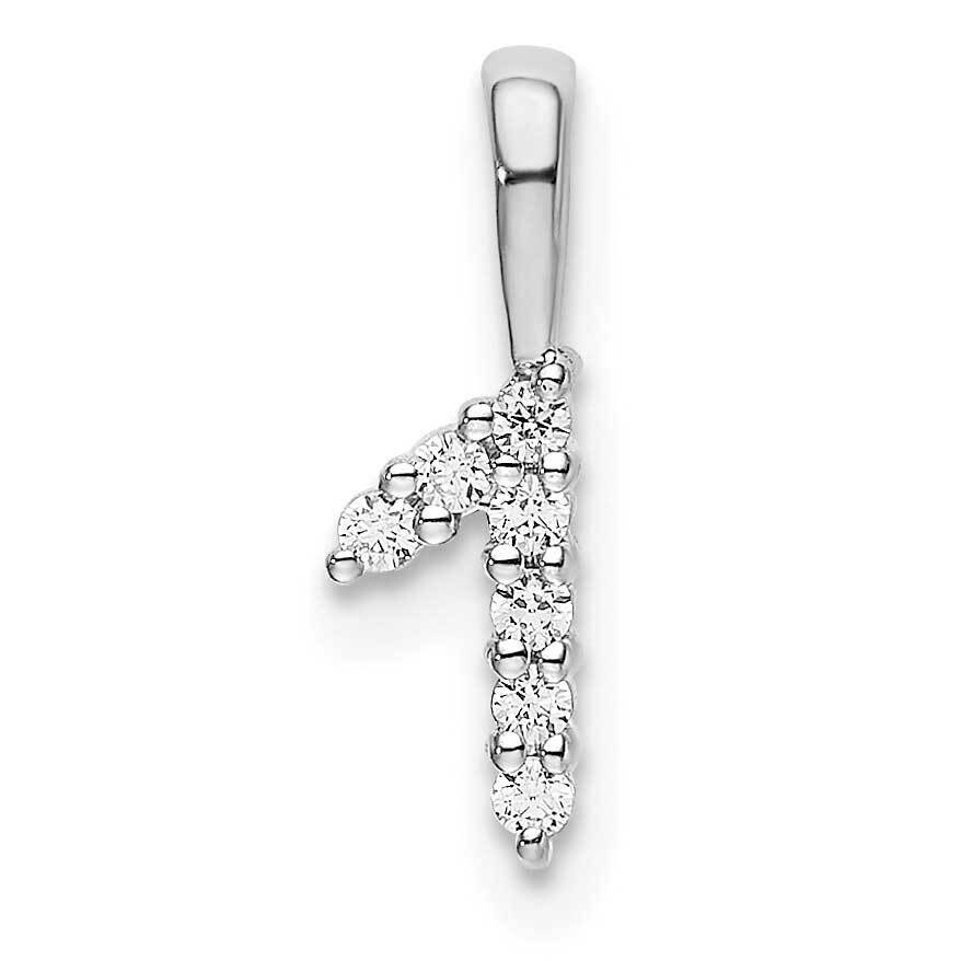 Diamond Number 1 Pendant 14k White Gold PM8369-1-007-WA, MPN: PM8369-1-007-WA, 196904076408