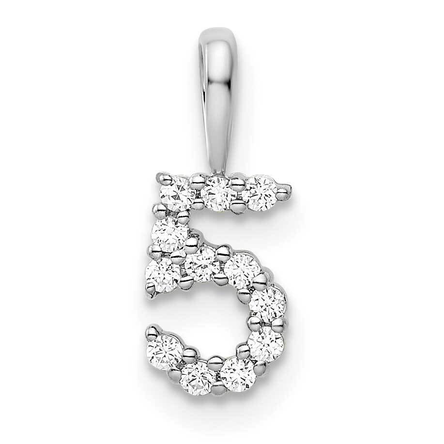 Diamond Number 5 Pendant 14k White Gold PM8369-5-012-WA, MPN: PM8369-5-012-WA, 196904071847