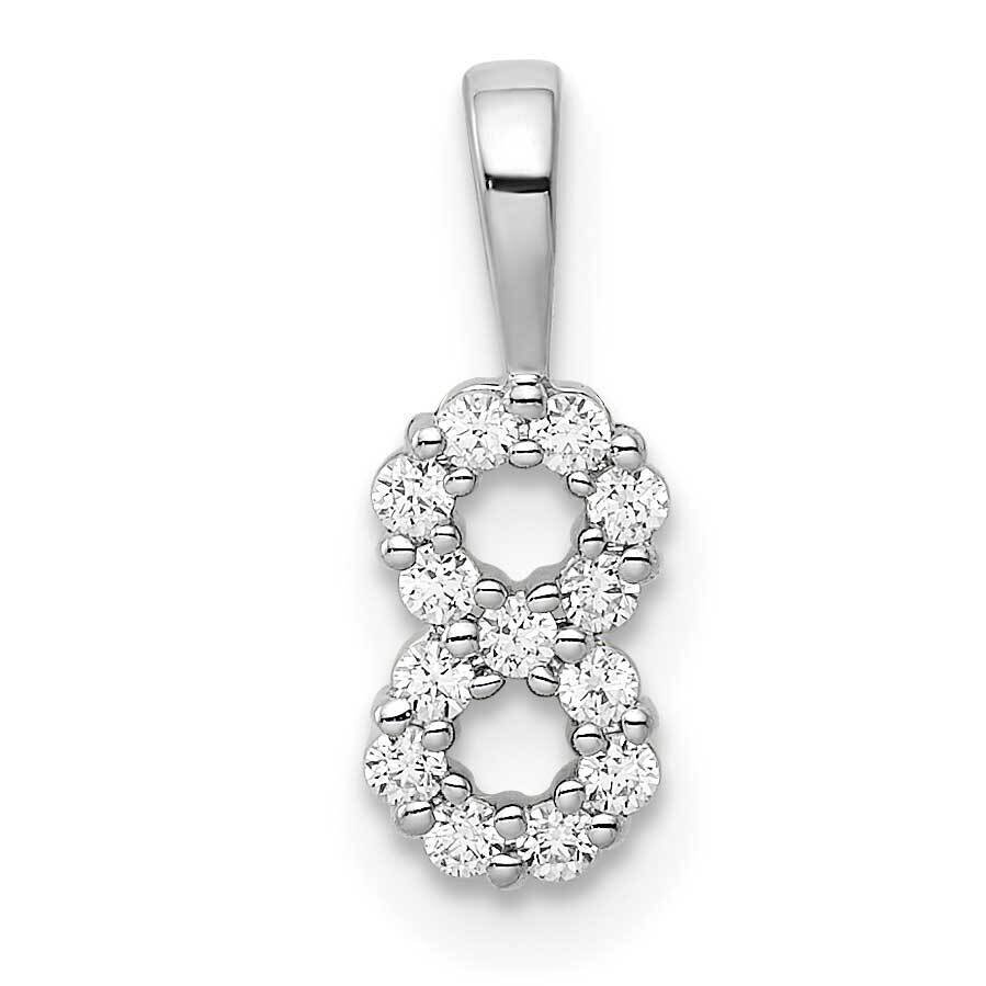 Diamond Number 8 Pendant 14k White Gold PM8369-8-013-WA, MPN: PM8369-8-013-WA, 196904074350