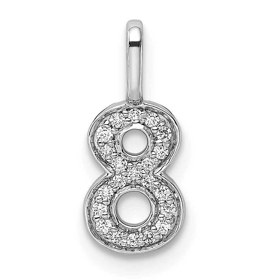 Diamond Number 8 Pendant 14k White Gold PM8370-8-009-WA, MPN: PM8370-8-009-WA, 196904074343
