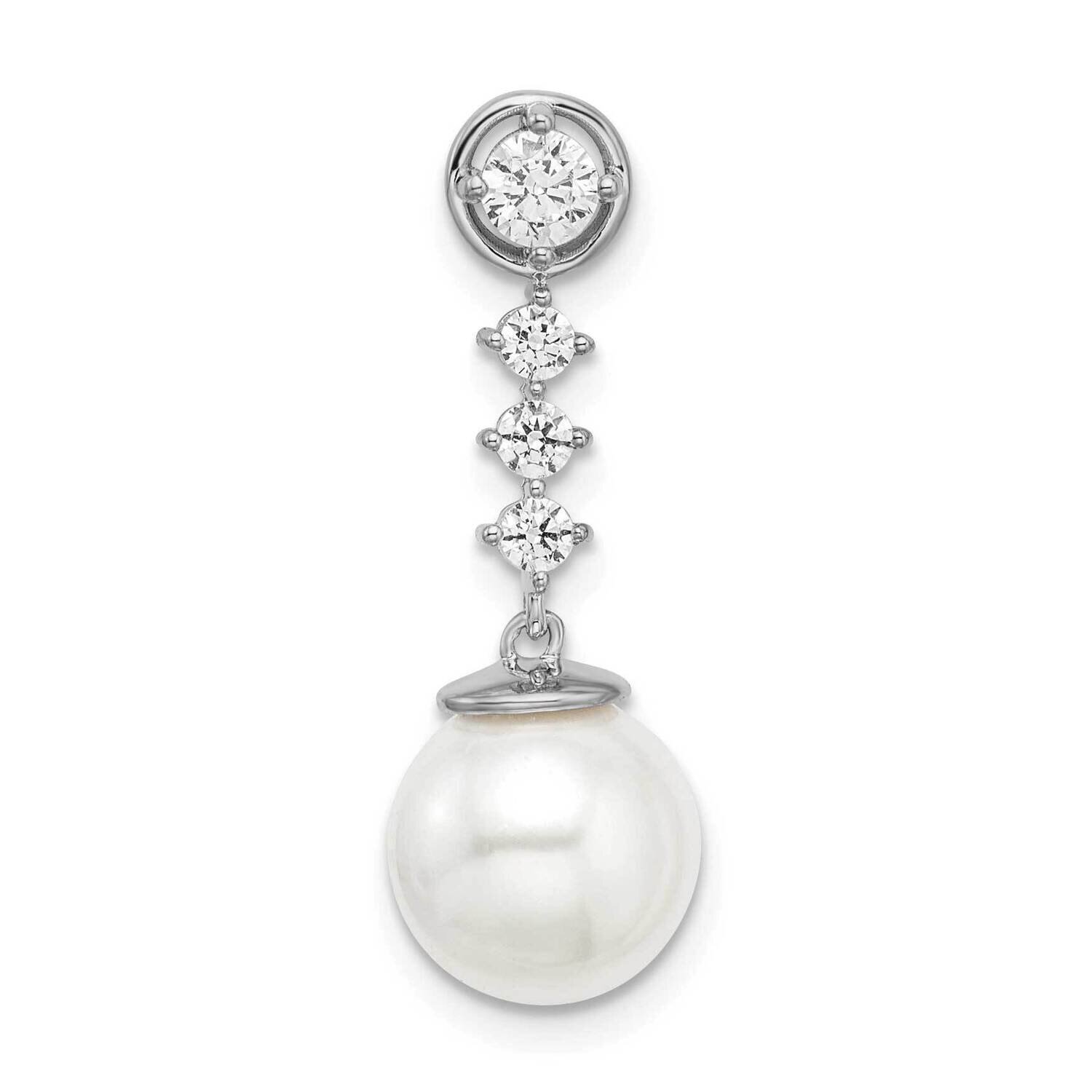Freshwater Cultured Pearl &amp; Diamond Chain Slide 14k White Gold PM8478-PL-025-WA, MPN: PM8478-PL-025…