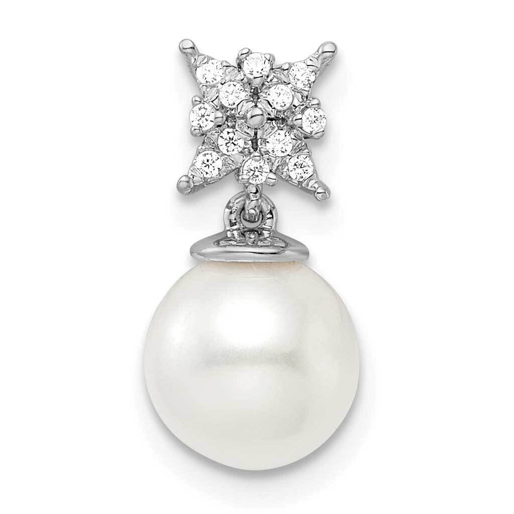 Freshwater Cultured Pearl &amp; Diamond Chain Slide 15 Inch 14k White Gold PM8510-PL-004-WA, MPN: PM851…