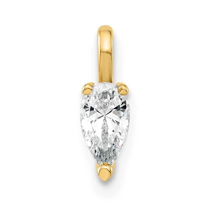 5.85X3.0mm Pear Lab Grown Diamond Si1/Si2, G H I, Solitaire Pendant 14k Gold PM8797-033-YLG
