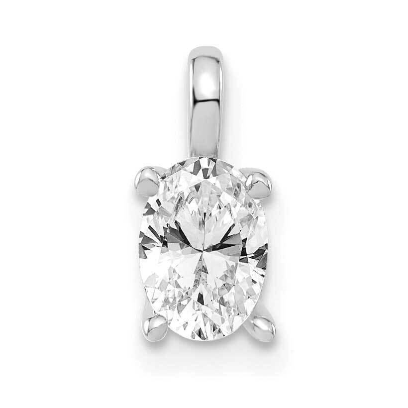 6.45X4.55mm Oval Lab Grown Diamond Si1/Si2, G H I, Solitaire Pendant 14k White Gold PM8799-050-WLG,…