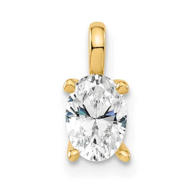 6.45X4.55mm Oval Lab Grown Diamond Si1/Si2, G H I, Solitaire Pendantan 14k Gold PM8799-050-YLG