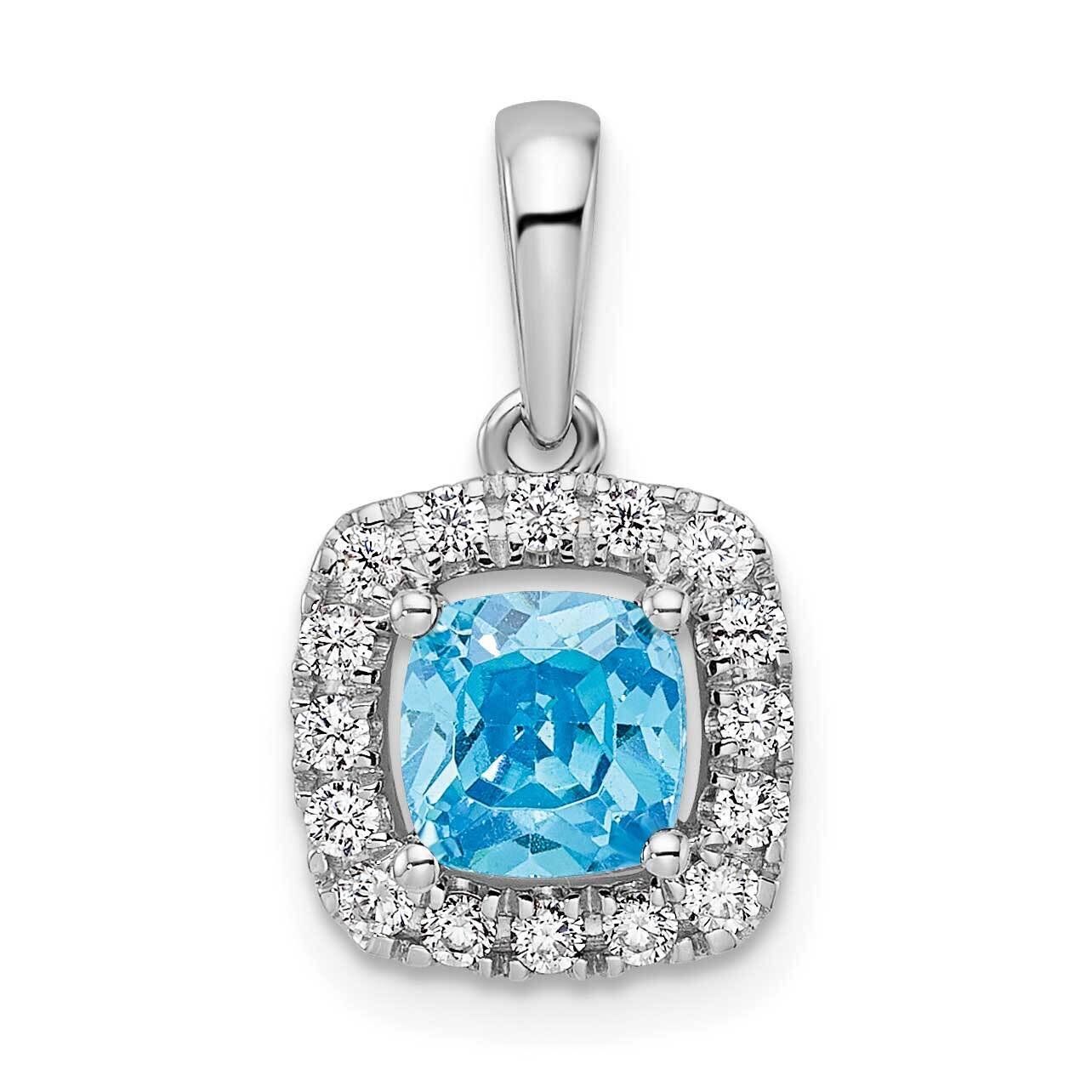 Aquamarine Halo Pendant 14k White Gold Lab Grown Diamond PM9037-AQ-028-WLG, MPN: PM9037-AQ-028-WLG,…