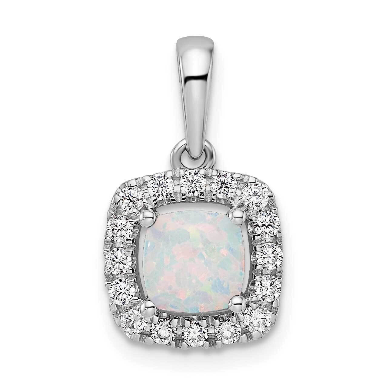 Opal Halo Pendant 14k White Gold Lab Grown Diamond PM9037-COP-028-WLG, MPN: PM9037-COP-028-WLG, 883…