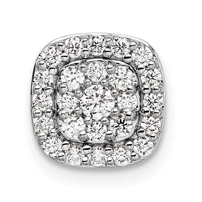 Si1/Si2, G H I, Squared Halo Chain Slide Pendant 14k White Gold Lab Grown Diamond PM9127-044-WLG, M…
