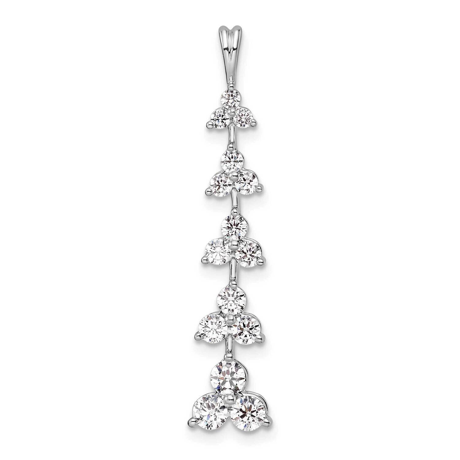 Si1/Si2, G H I, Five 3-Stone Clusters Pendant 14k White Gold Lab Grown Diamond PM9129-100-WLG, MPN:…