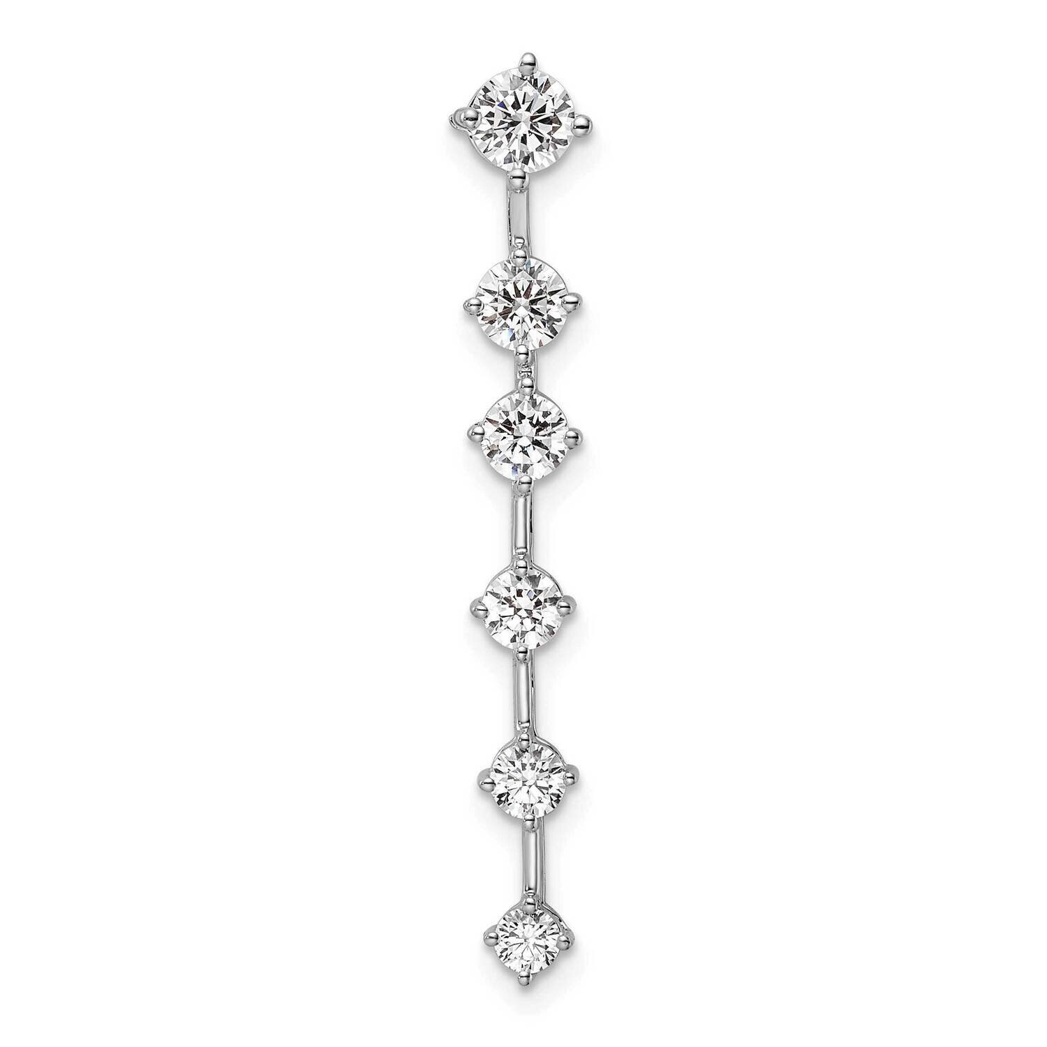 Si1/Si2, G H I, Complete 6-Stone Chain Slide Pendan 14k White Gold Lab Grown Diamond PM9136-100-WLG…