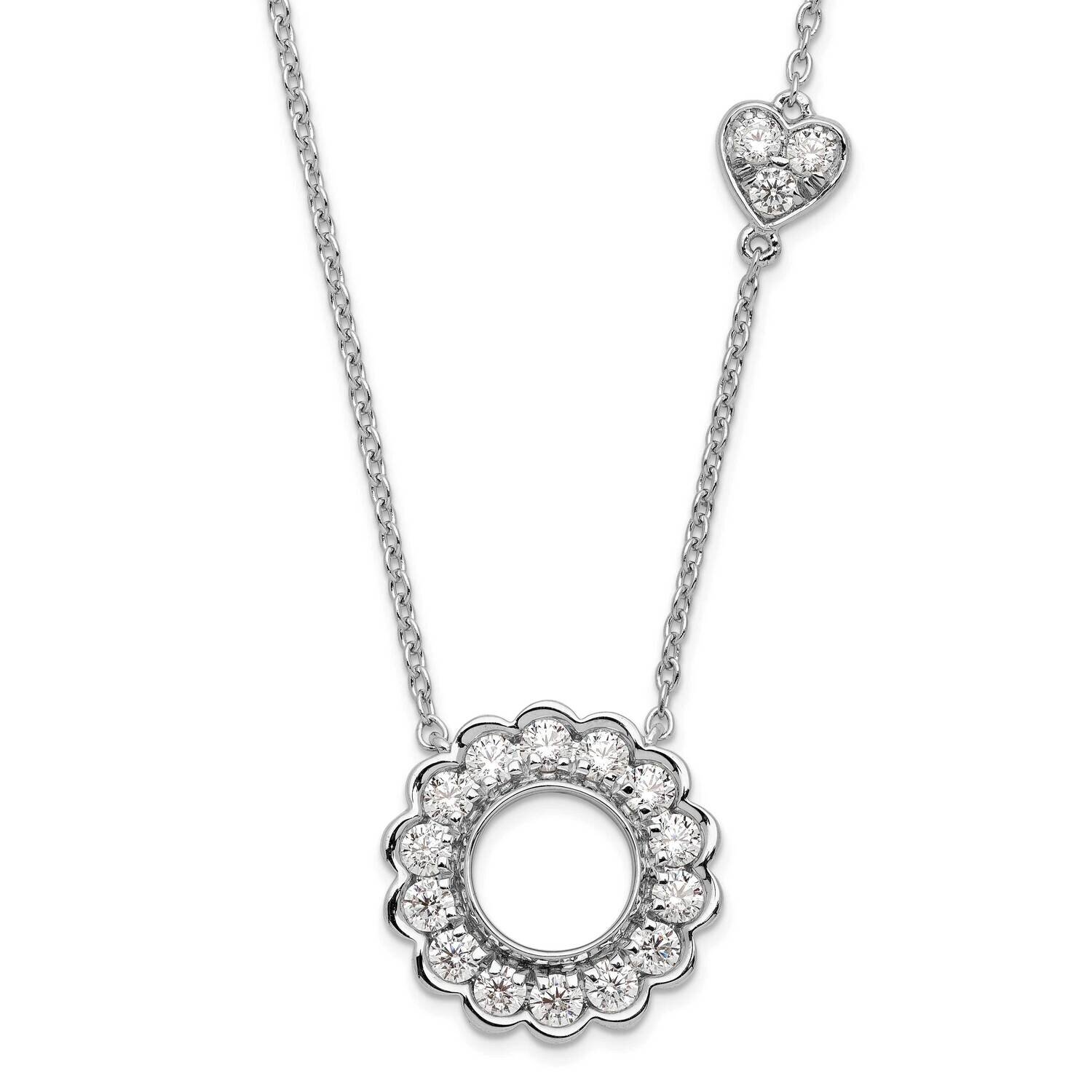 Si1/Si2, G H I, Heart and Circle Necklace 14k White Gold Lab Grown Diamond PM9144-075-WLG-18, MPN: …