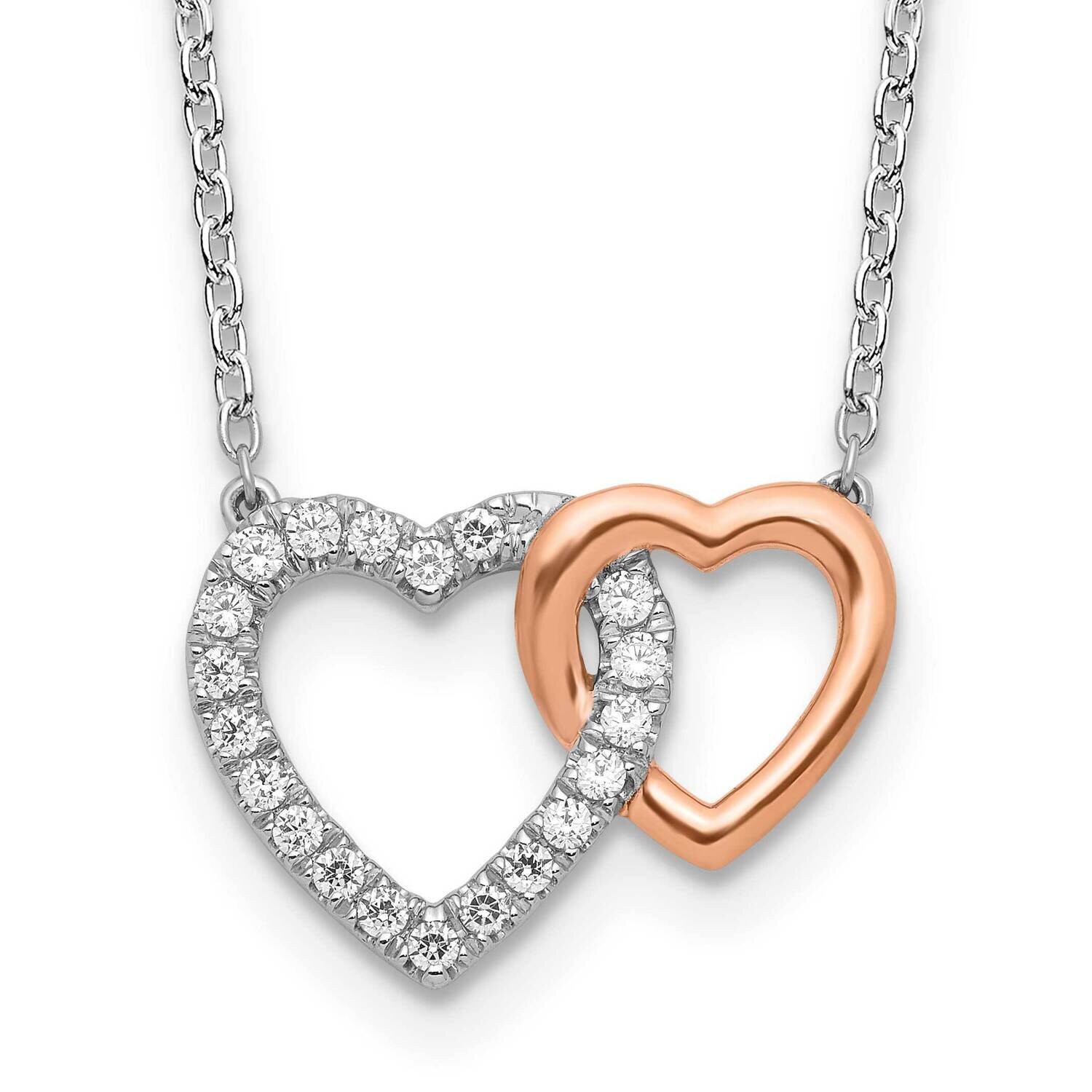 Si1/Si2, G H I, Hearts Necklace 14k Gold Lab Grown Diamond PM9148-021-WRLG-18, MPN: PM9148-021-WRLG…