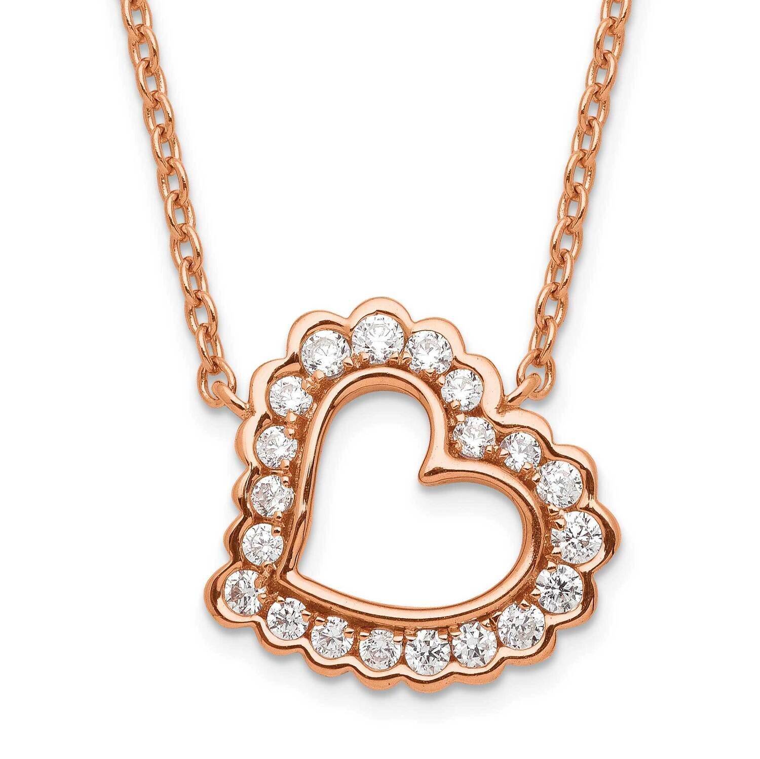 Si1/Si2, G H I, Heart Necklace 14k Gold Lab Grown Diamond PM9149-025-RLG-18, MPN: PM9149-025-RLG-18…