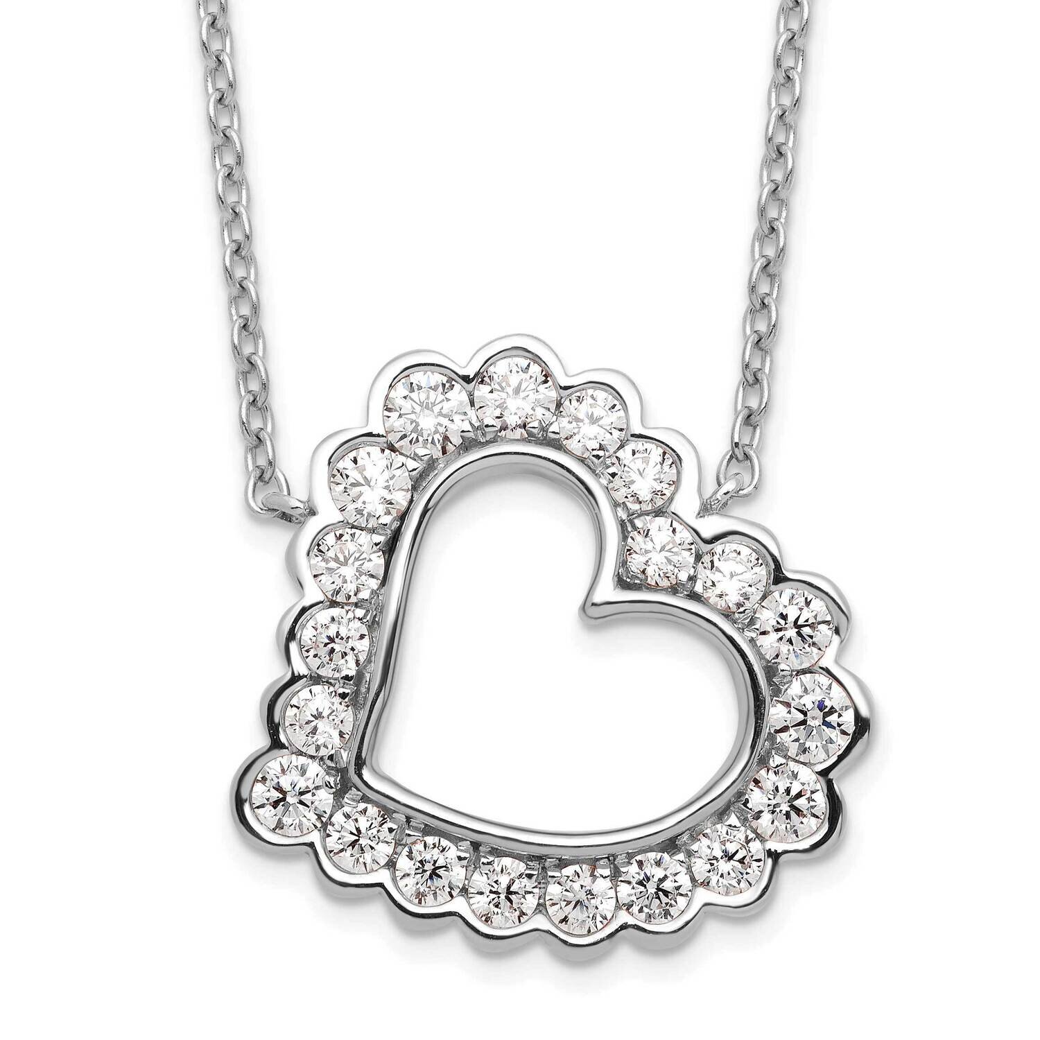 Si1/Si2, G H I, Heart Necklace 14k White Gold Lab Grown Diamond PM9149-075-WLG-18, MPN: PM9149-075-…