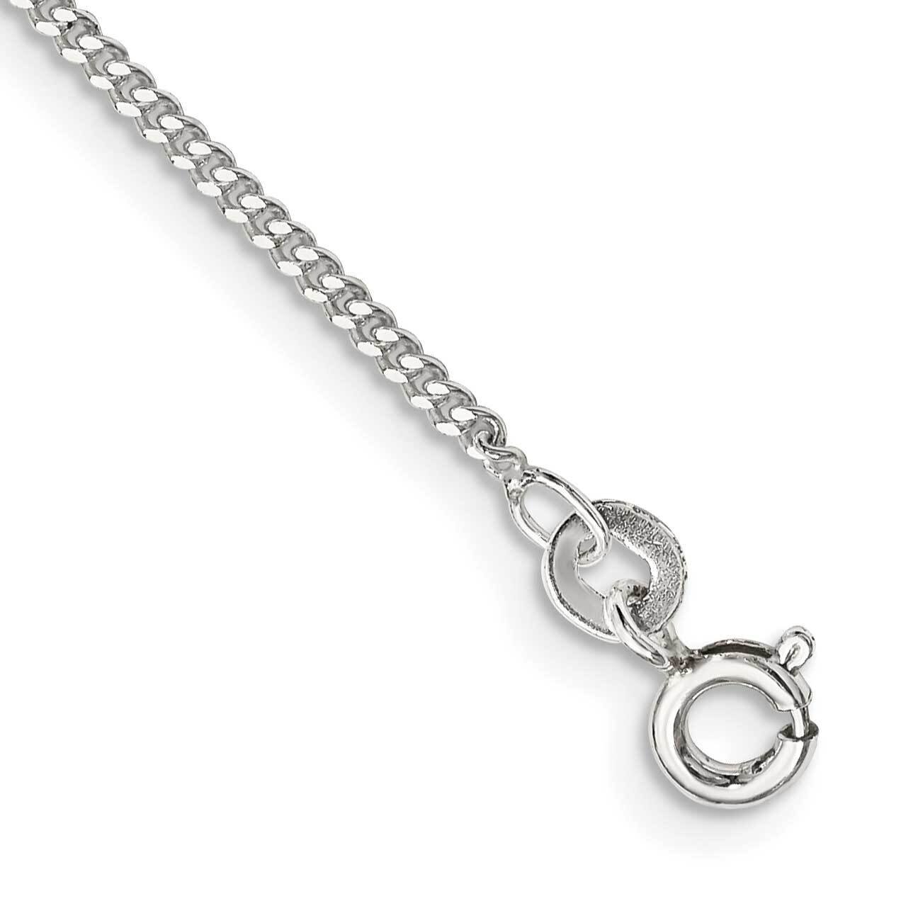 1.5mm Curb Chain Anklet 10 Inch Sterling Silver QCB045-10