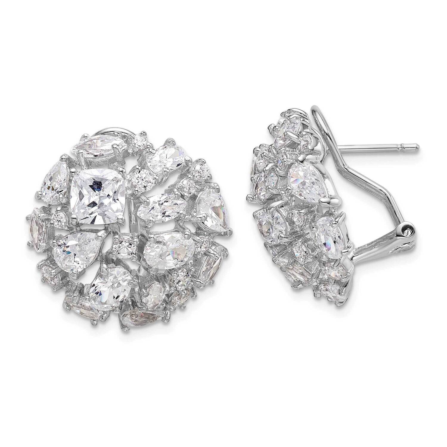 Cheryl M Ss Rhodium-Plated CZ Diamond Multistone Cluster Dome Earrings QCM1482, MPN: QCM1482, 88395…