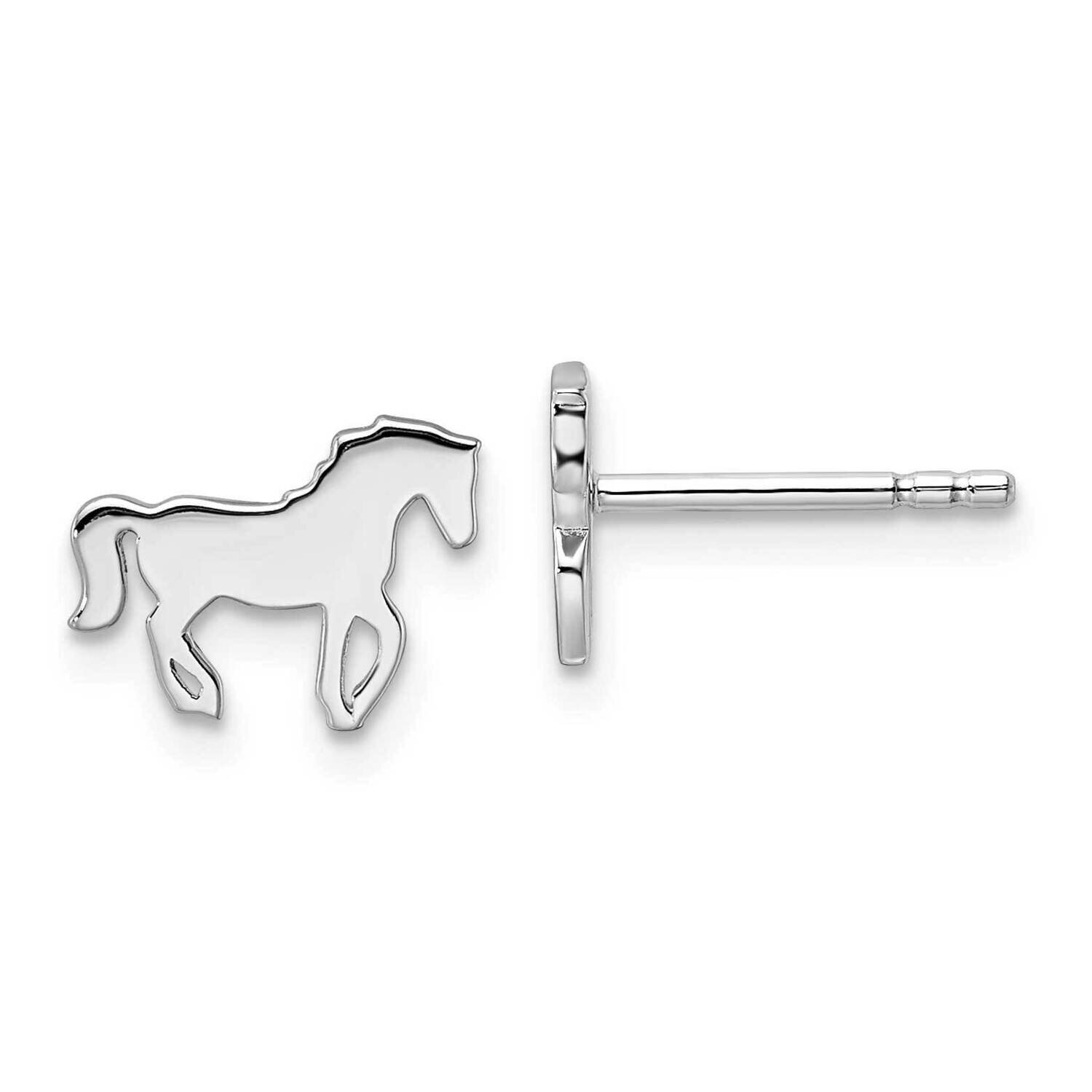 Horse Post Earrings Sterling Silver Rhodium-plated QE16619