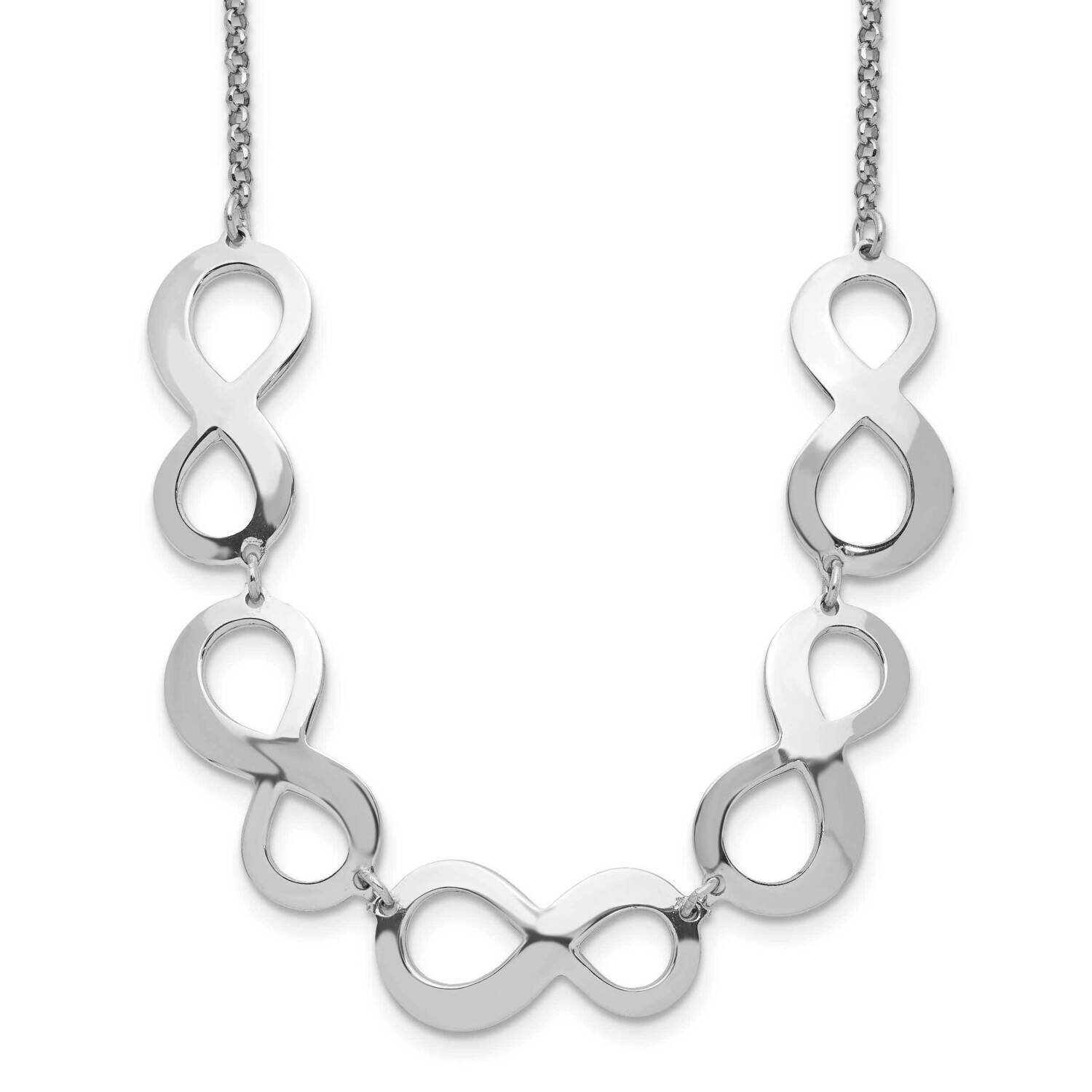 Infinity with 2In. Ext. Necklace Sterling Silver Rhodium-plated QG5267-17