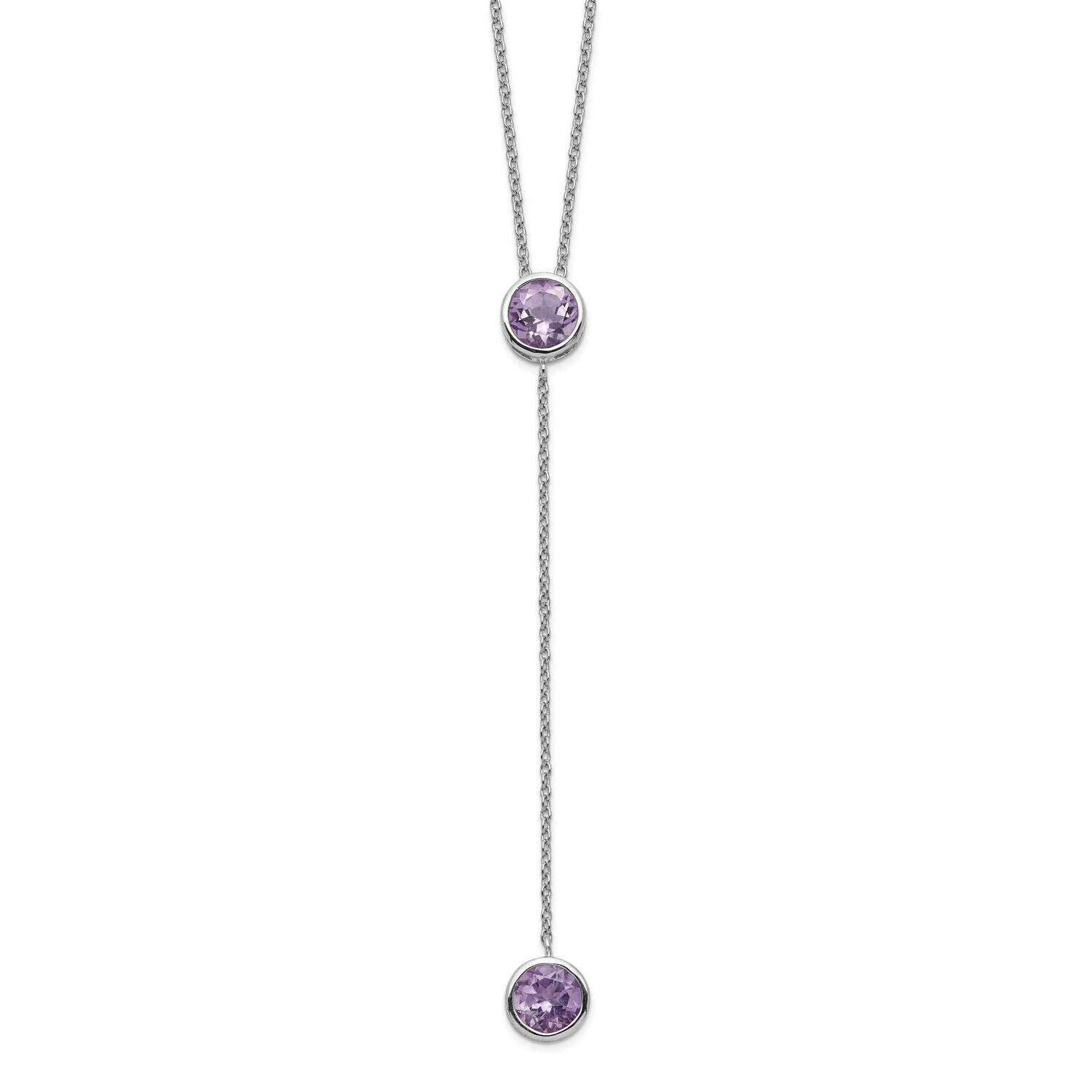 Amethyst with 2 Inch Ext. Y-Necklace Sterling Silver Rhodium-plated QG5563-16
