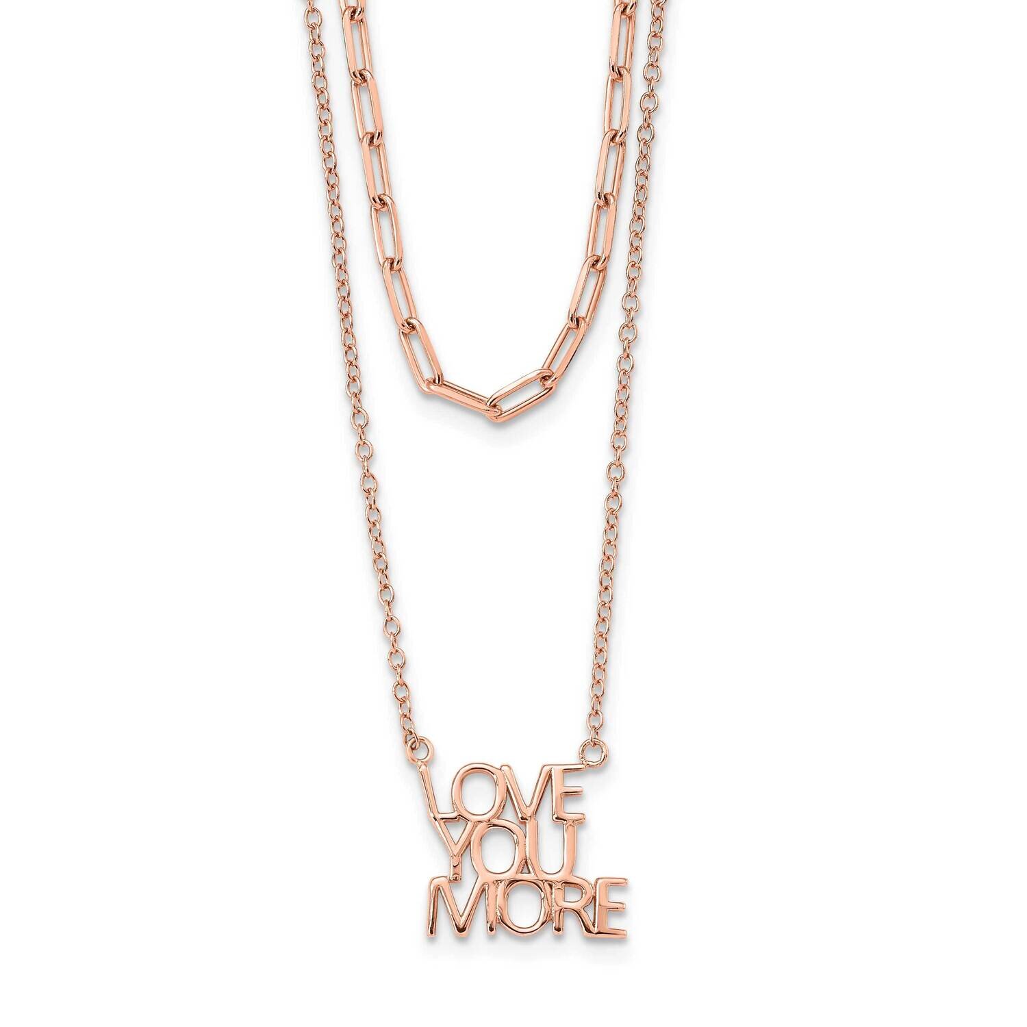 Rose Tone Love You More Double Necklace Sterling Silver QG6017-16