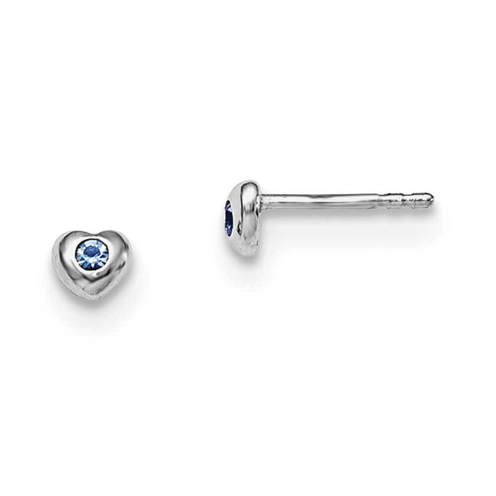 Dec Blue Preciosca Crystal Heart Earrings Sterling Silver Rhodium-plated QGK188DEC