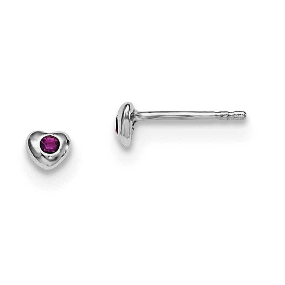 Feb Purple Preciosca Crystal Heart Earrings Sterling Silver Rhodium-plated QGK188FEB