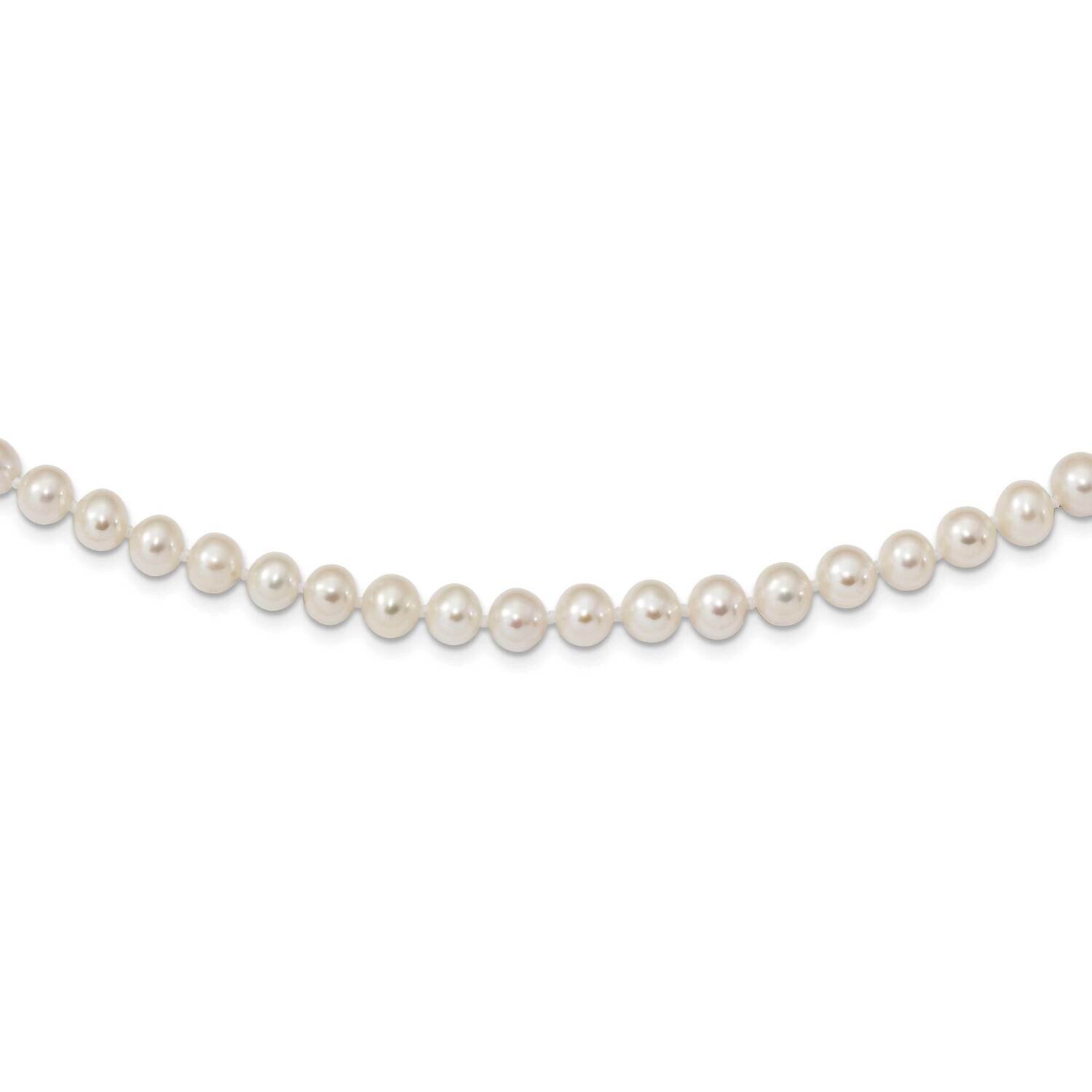 6-7mm White Freshwater Cultured Pearl Necklace Sterling Silver Rhodium-plated QH4726-28, MPN: QH472…