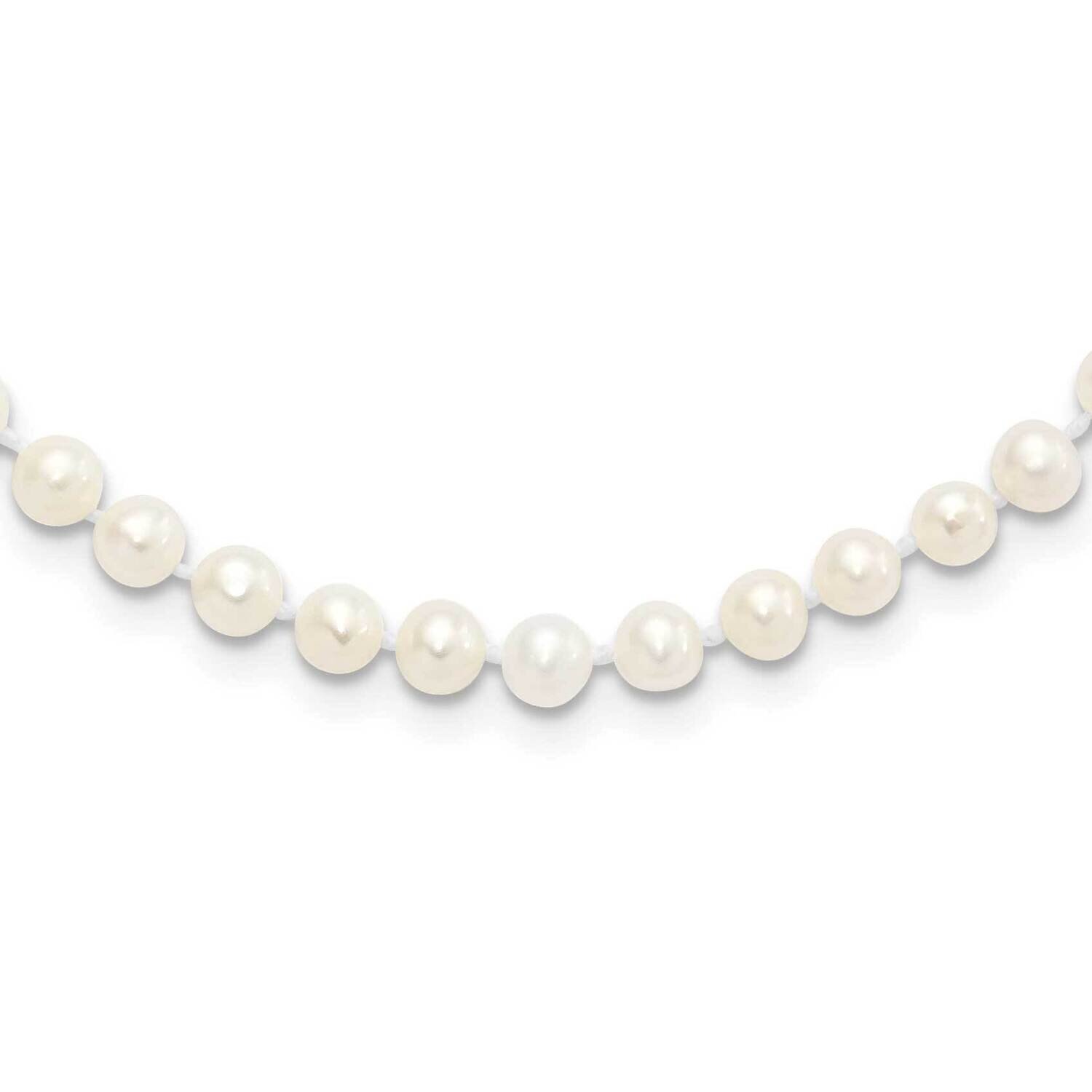 4-5mm White Cultured Freshwater Pearl Necklace Sterling Silver Rhodium-plated QH5311-24, MPN: QH531…