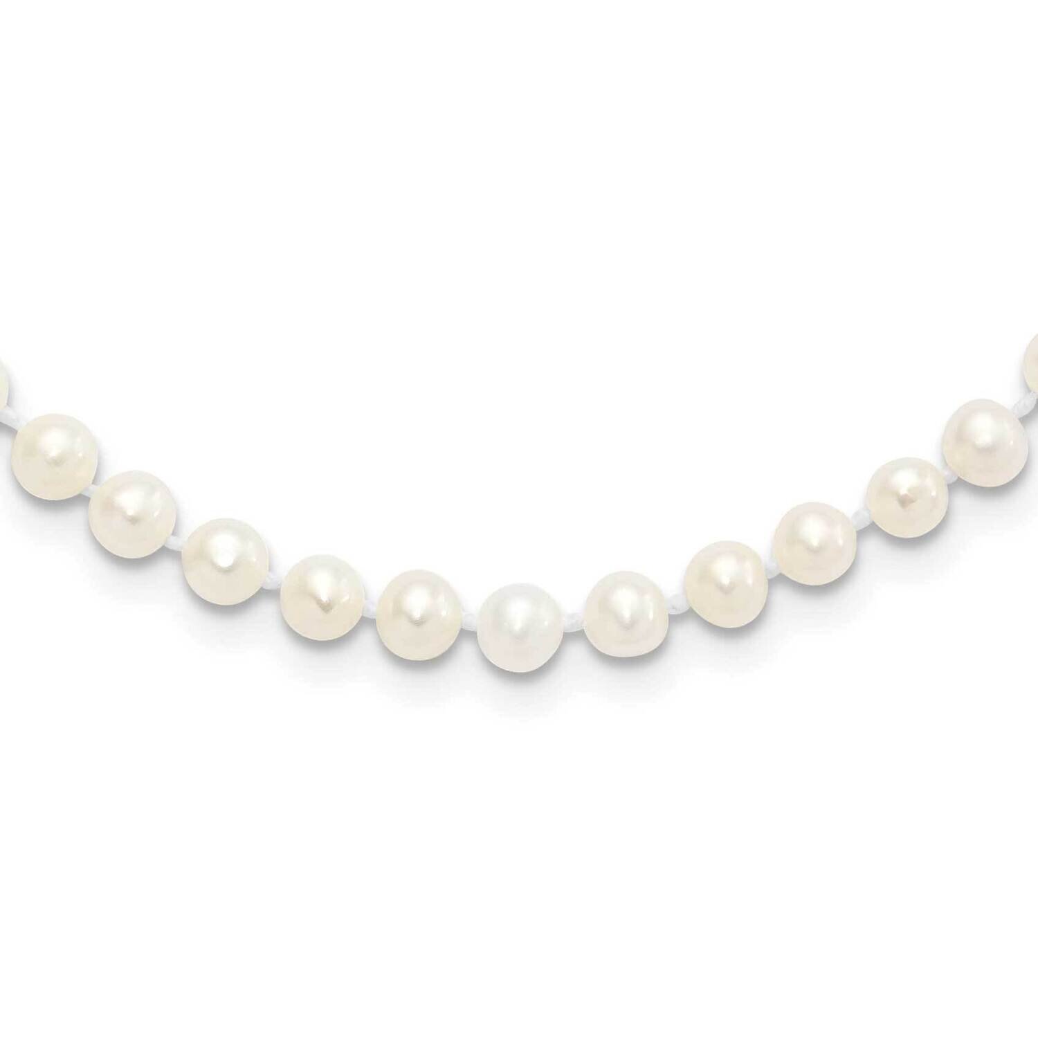 4-5mm White Cultured Freshwater Pearl Necklace Sterling Silver Rhodium-plated QH5311-28
