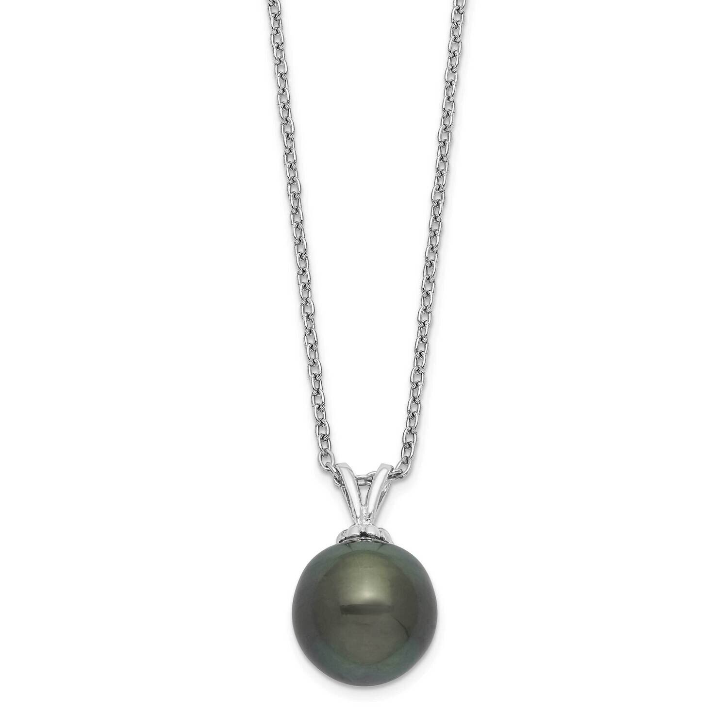 9-10mm Teardrop Tahit Saltwater Pearl Necklace Sterling Silver Rhodium-plated QH5615-17, MPN: QH561…