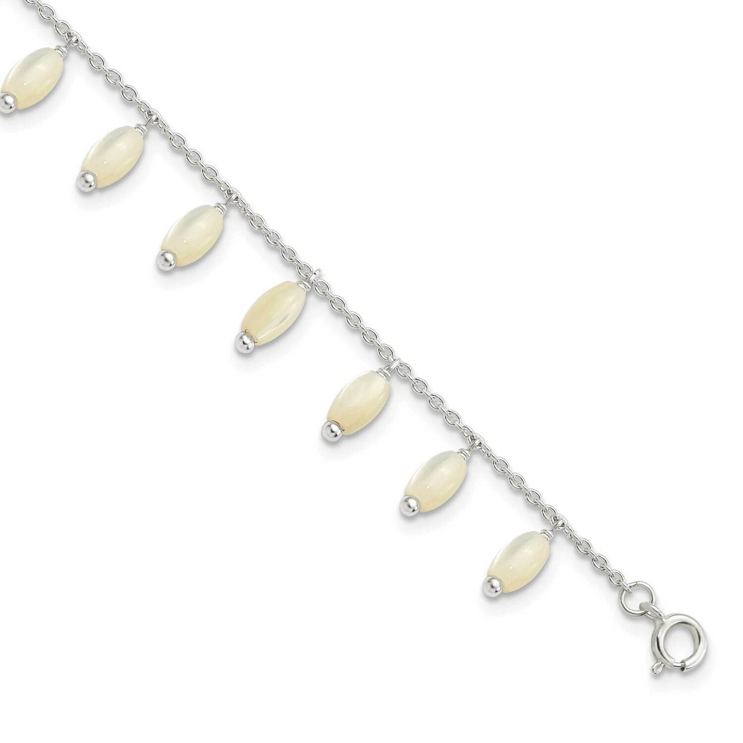 Mop with 1.25 Inch Extender Bracelet 7.5 Inch Sterling Silver Polished QH5654-6.25, MPN: QH5654-6.2…