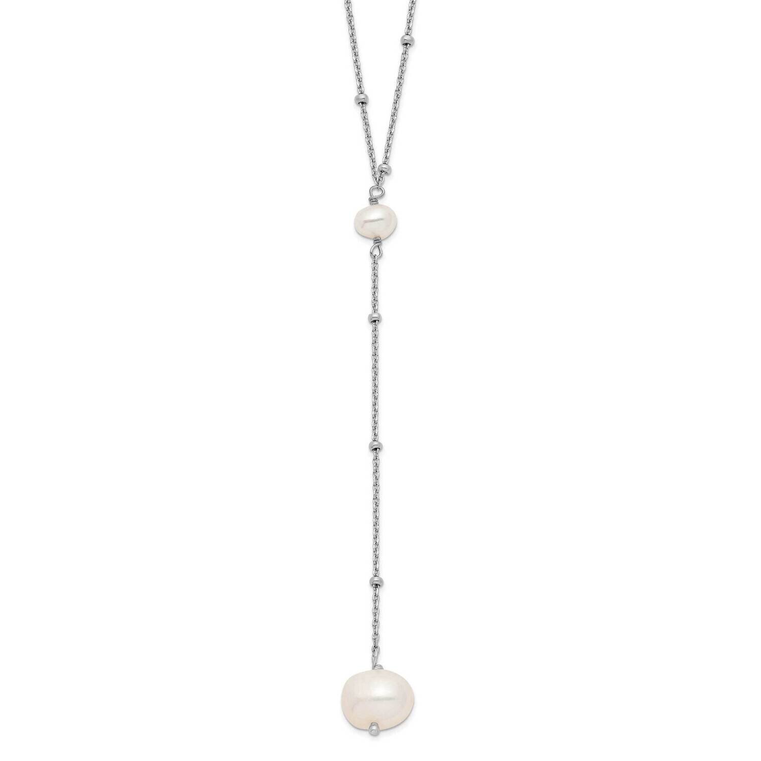 Fw Cultured Pearl with 2 Inch Ext. Necklace Sterling Silver Rhodium-plated QH5660-16
