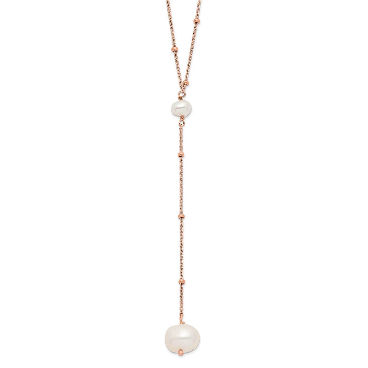 Freshwater Cultured Pearl with 2 Inch Ext. Necklace Sterling Silver Rose-tone QHR5660-16, MPN: QHR5…