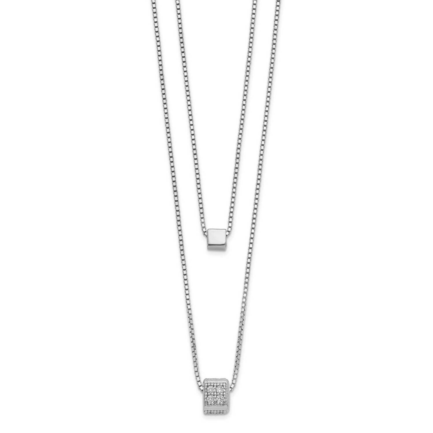 CZ Diamond Multi-Strand with 2 Inch Necklace Sterling Silver HB-QLF1130-16