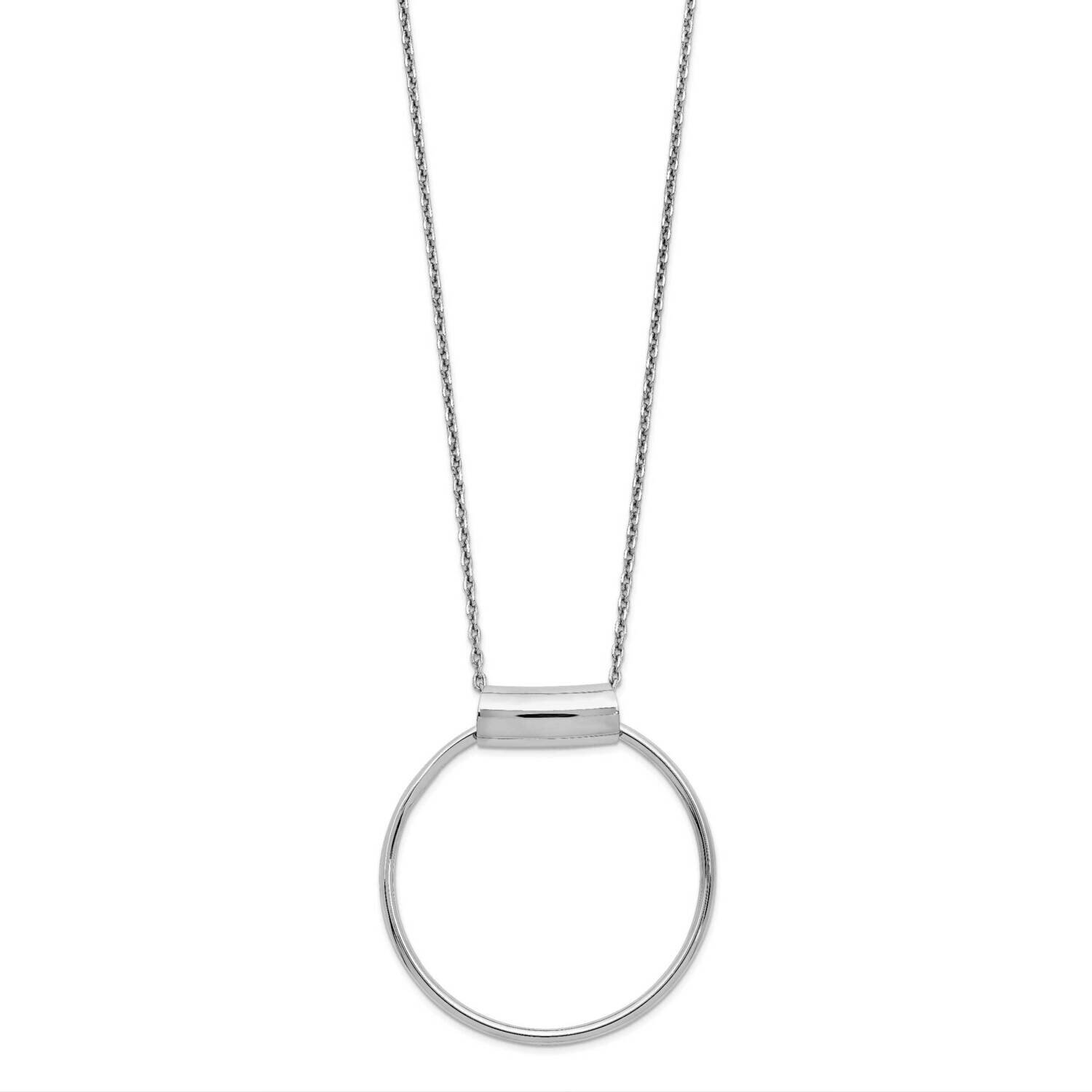 Polished with 1 Inch Extender Necklace Sterling Silver Rhodium-plated HB-QLF1154-18