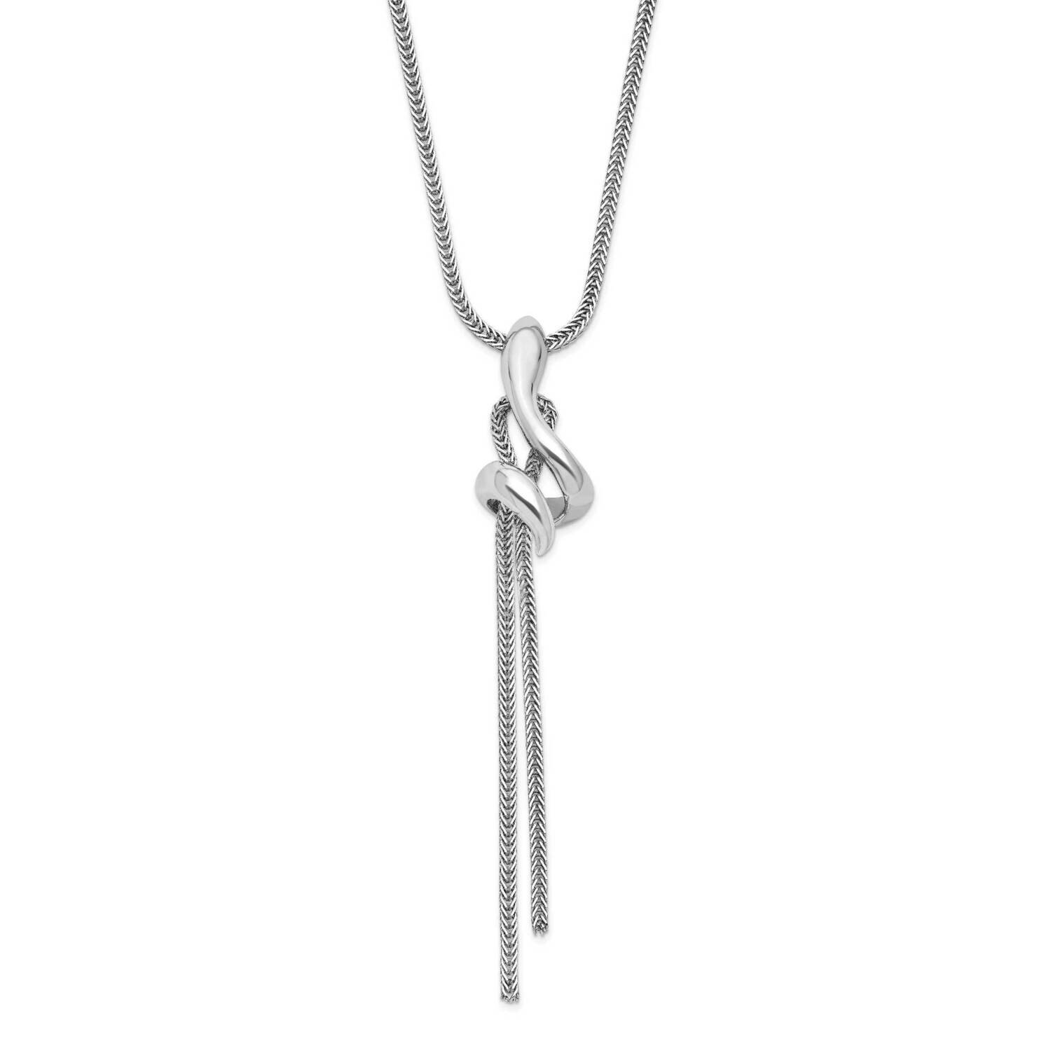 Polished Snake with 2 Inch Ext. Necklace Sterling Silver Rhodium-plated HB-QLF1189-16