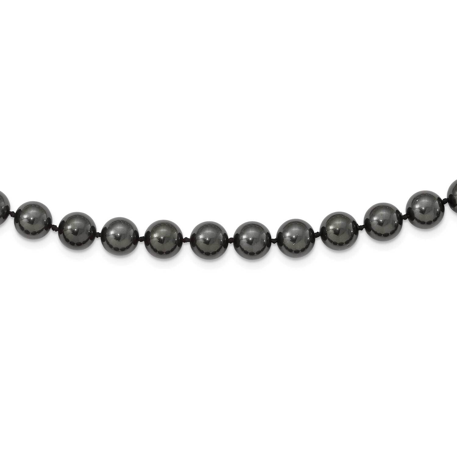 Majestik 10-11mm Black Imitat Shell Pearl Necklace Sterling Silver Rhodium-plated QMJN10B-24