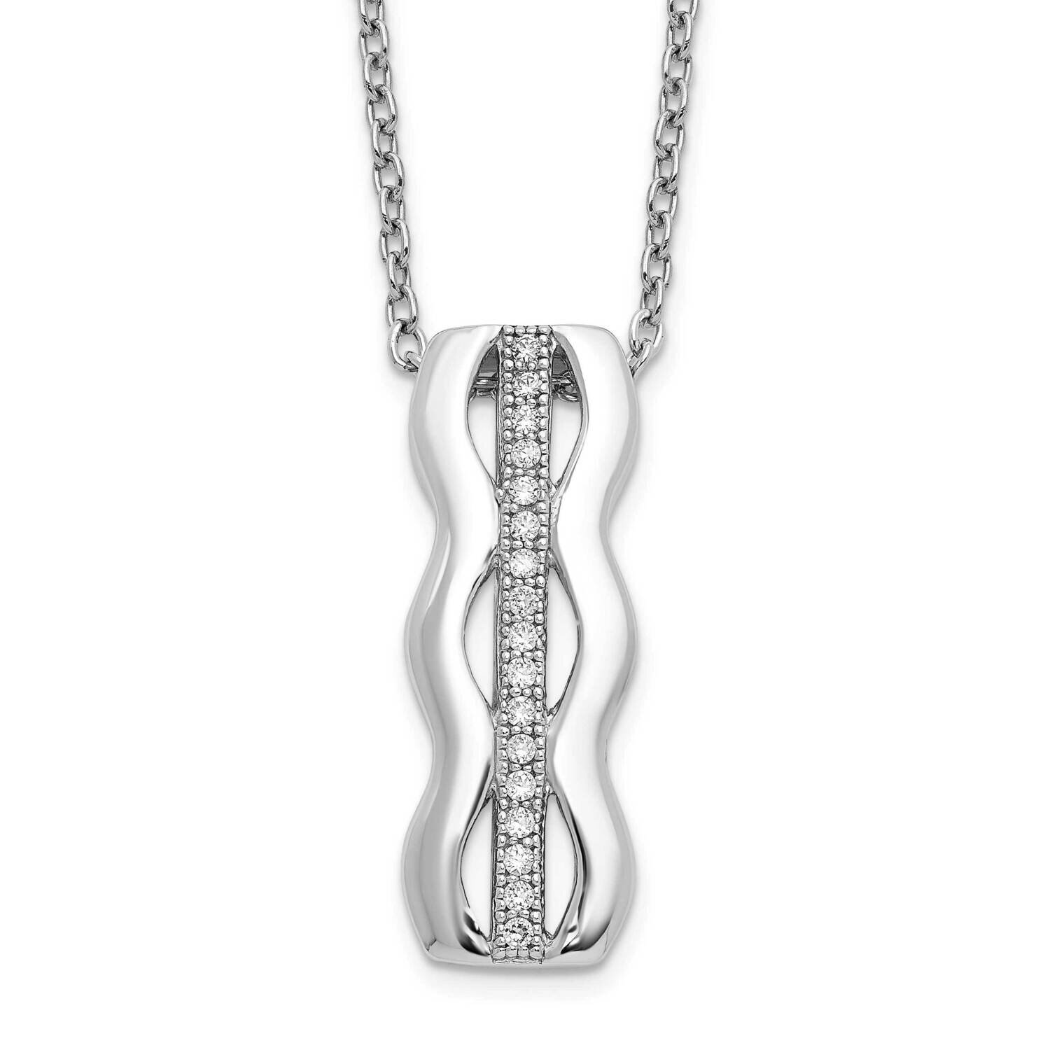 Necklace Sterling Silver Rhodium-plated CZ Diamond QMP879-18, MPN: QMP879-18, 883957490403