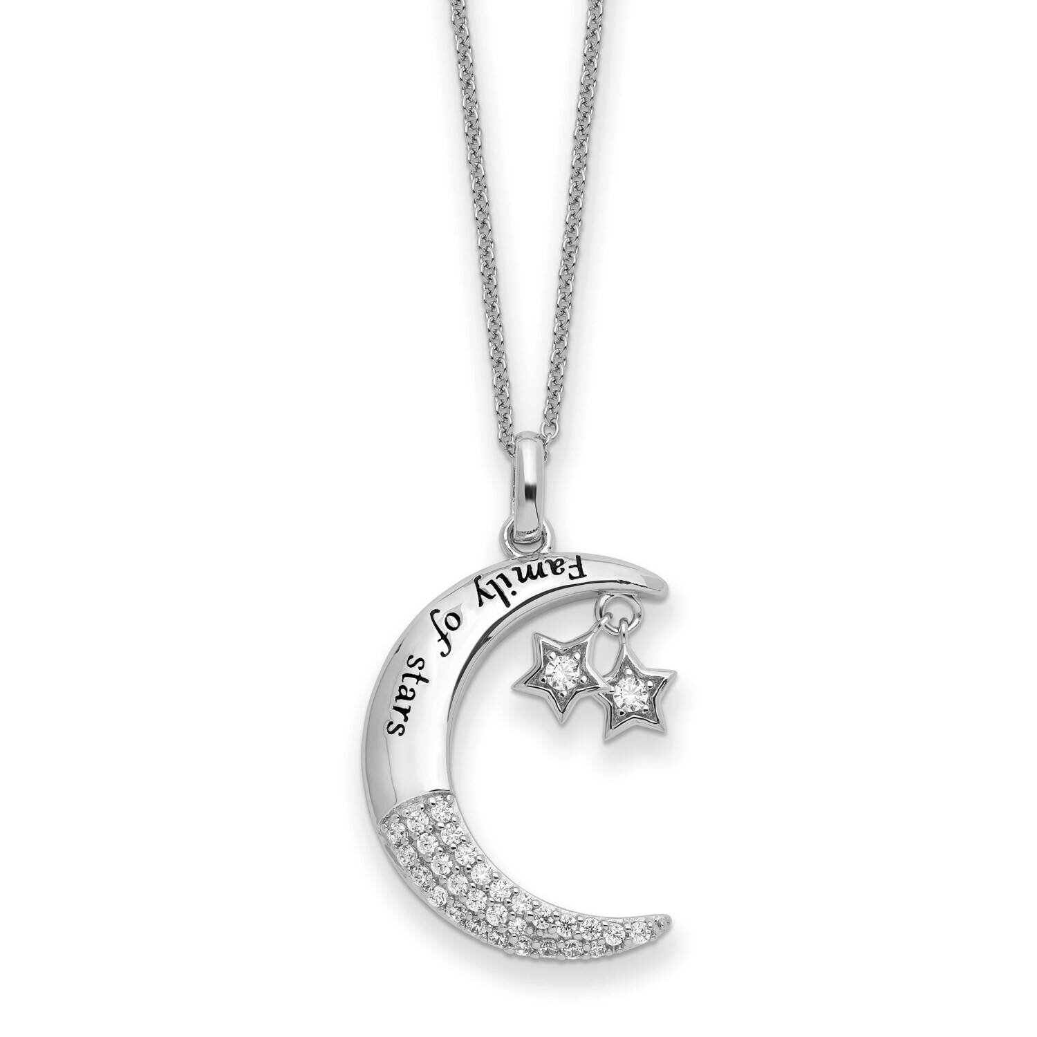 CZ Diamond Antiqued Family Of Stars 18 Inch Necklace Sterling Silver QSX713, MPN: QSX713, 883957959…